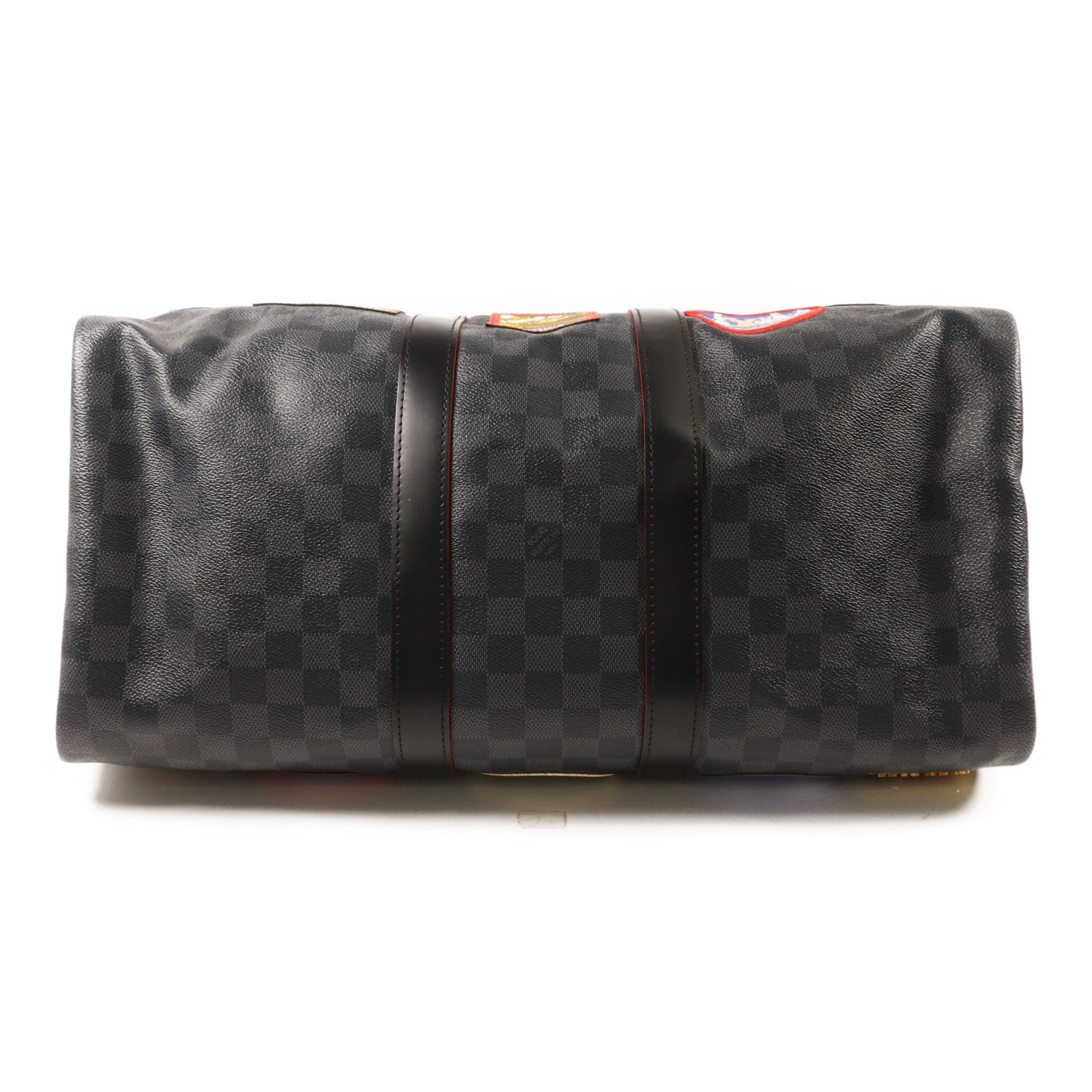 LOUIS VUITTON Damier Graphite Alps Keepall Bandouliere 45銀扣手挽肩背兩用袋