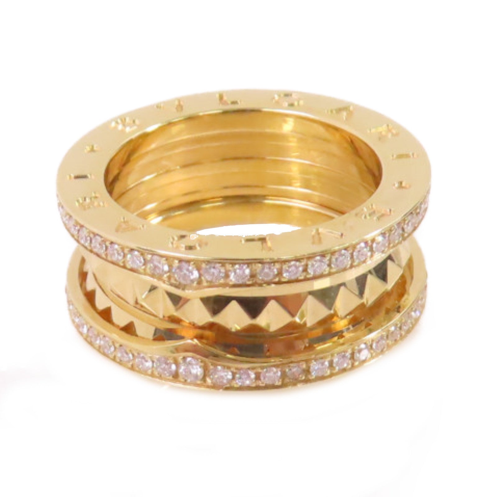 BVLGARI【激減優惠】 18K黃金/z鑽石B.Zero1 Rock Diamond Ring戒指US#4.5/#49