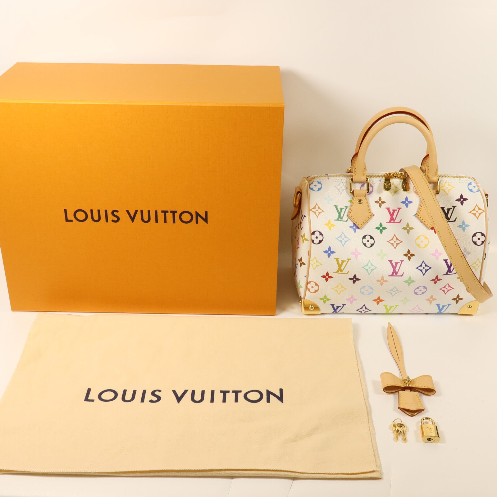 LOUIS VUITTON Monogram Multicolore LV x TM Speedy Bandouliere 25手挽肩背兩用袋
