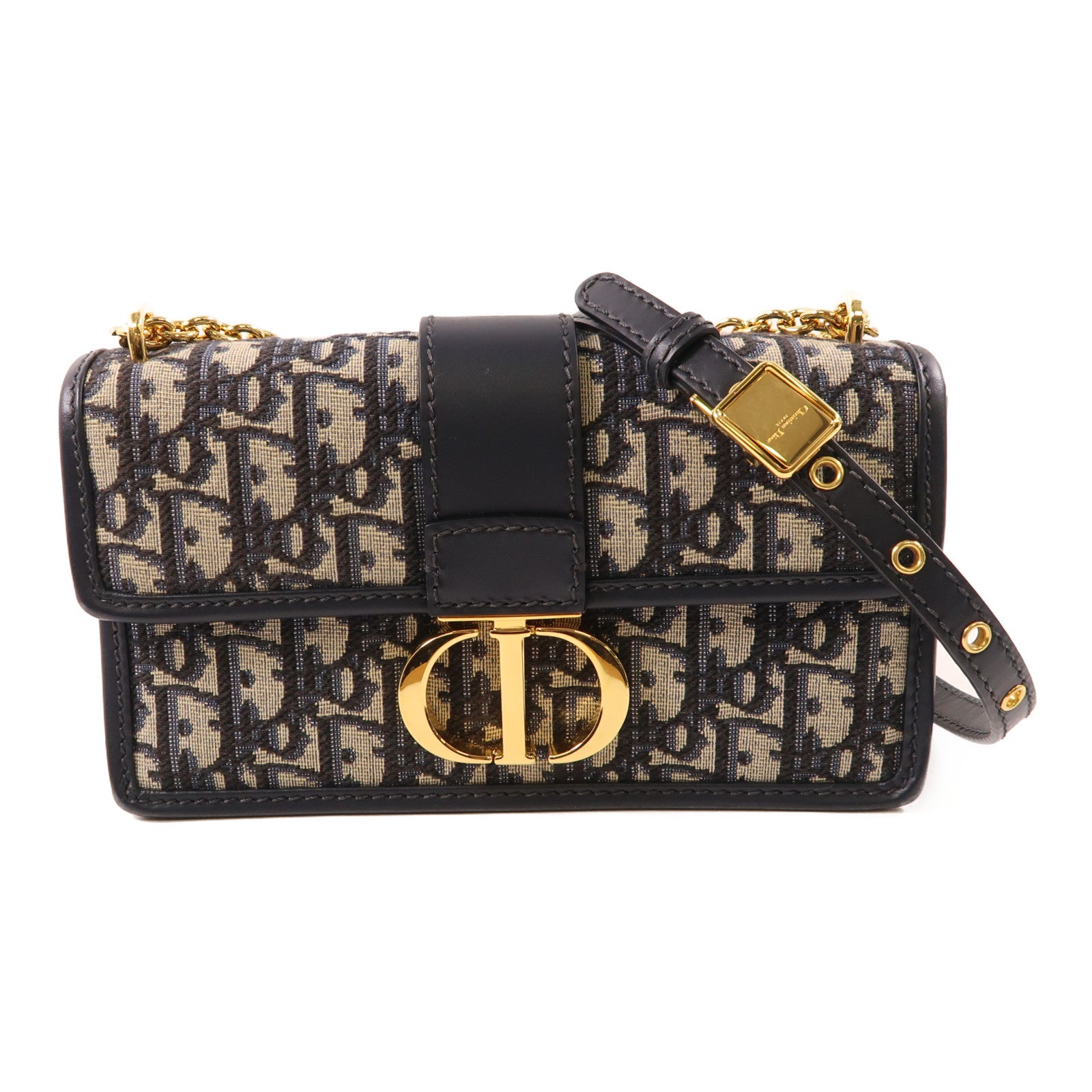 Dior 帆布30 Montaigne金扣鏈帶肩背袋