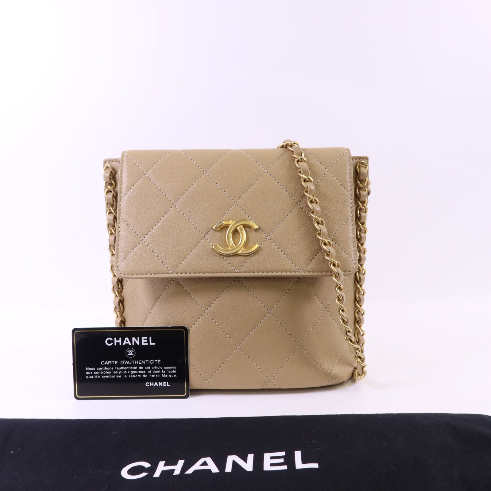 CHANEL 【激減優惠】牛皮皮革Chain Shoulder Bag金扣鏈帶肩背袋