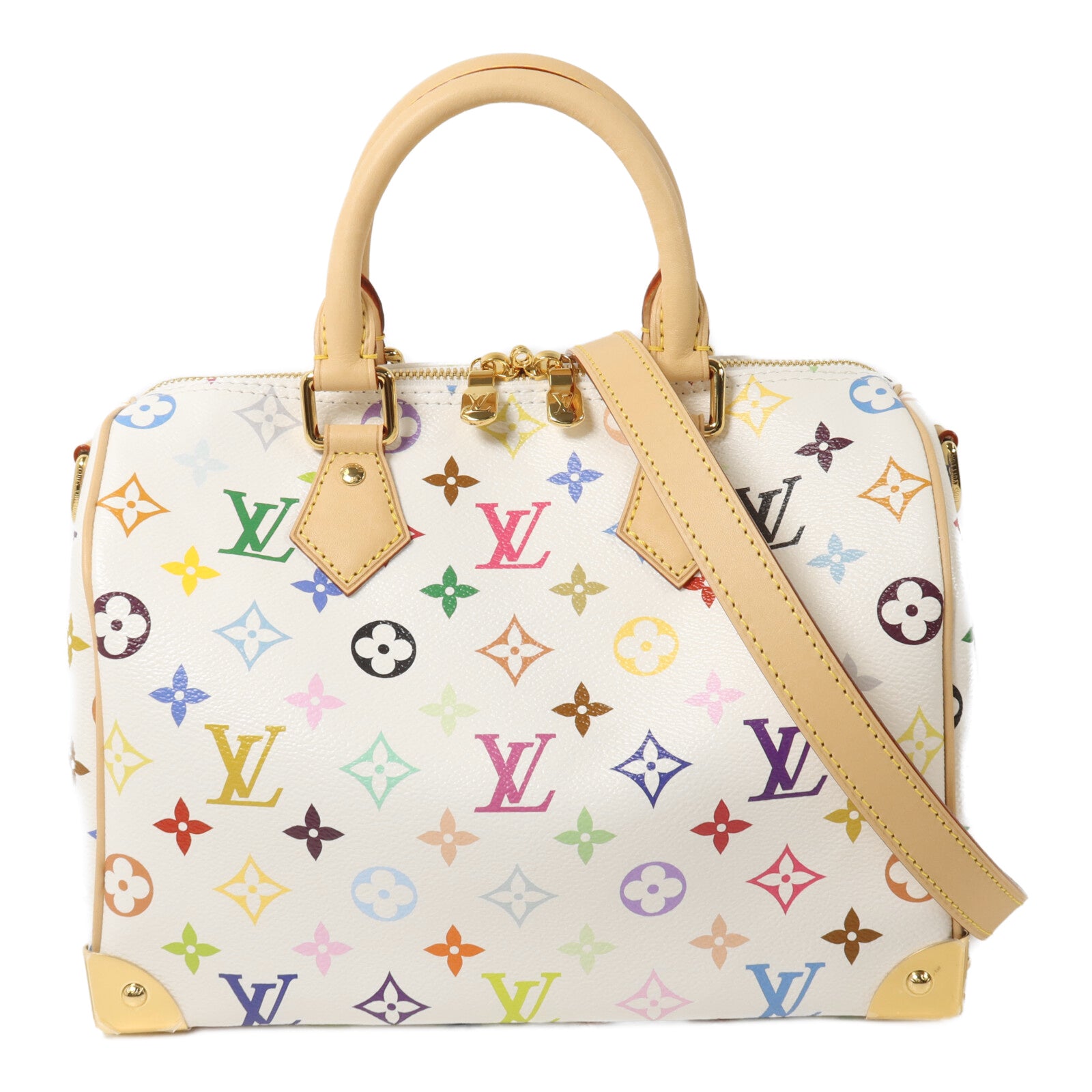 LOUIS VUITTON Monogram Multicolore LV x TM Speedy Bandouliere 25手挽肩背兩用袋