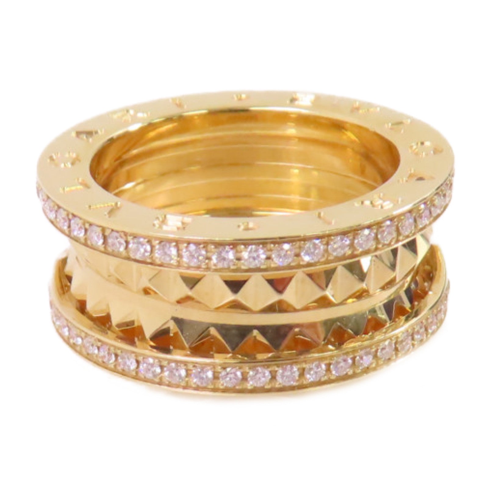 BVLGARI【激減優惠】 18K黃金/z鑽石B.Zero1 Rock Diamond Ring戒指US#4.5/#49