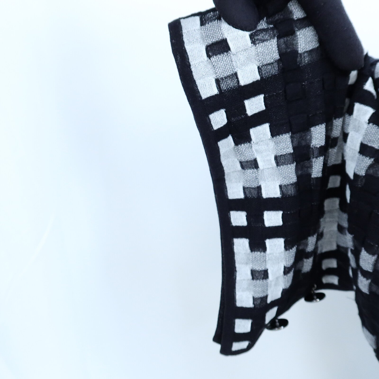 CHANEL Cotton/Wool Sheer Coco Button Knit Dress連身裙