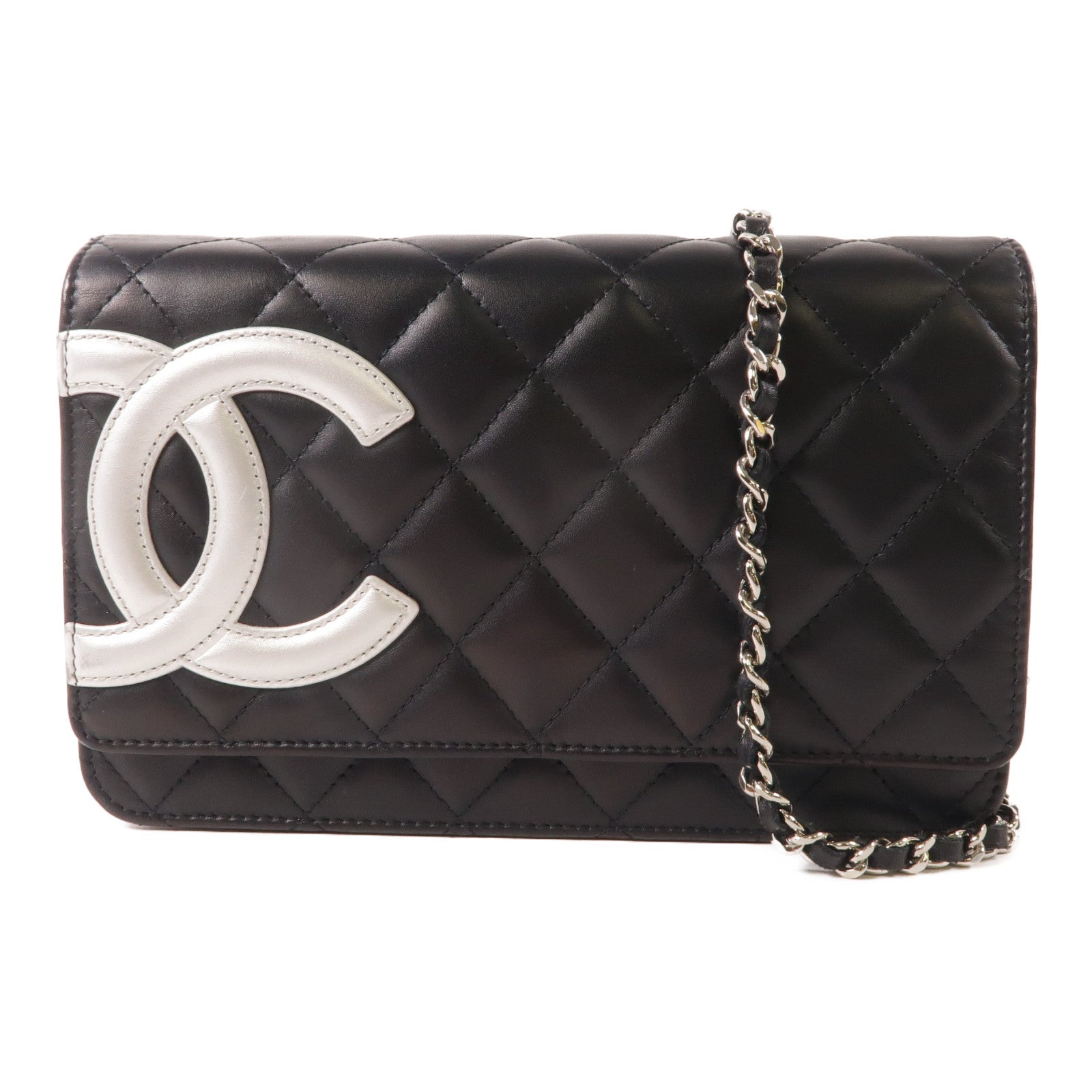 CHANEL 羊皮皮革WOC Wallet On Chain銀扣鏈帶肩背袋