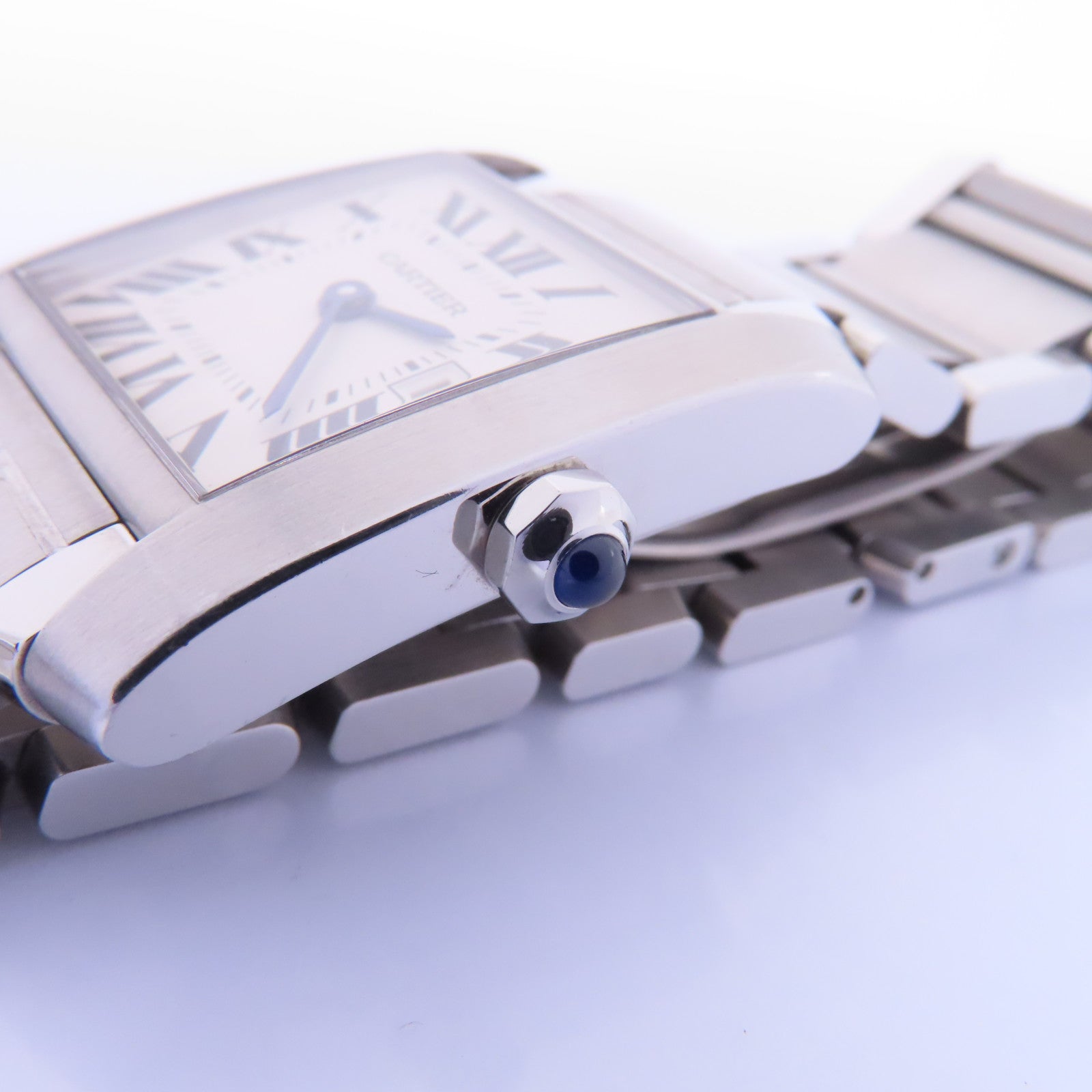 CARTIER Tank Francaise不鏽鋼手錶石英機芯白色