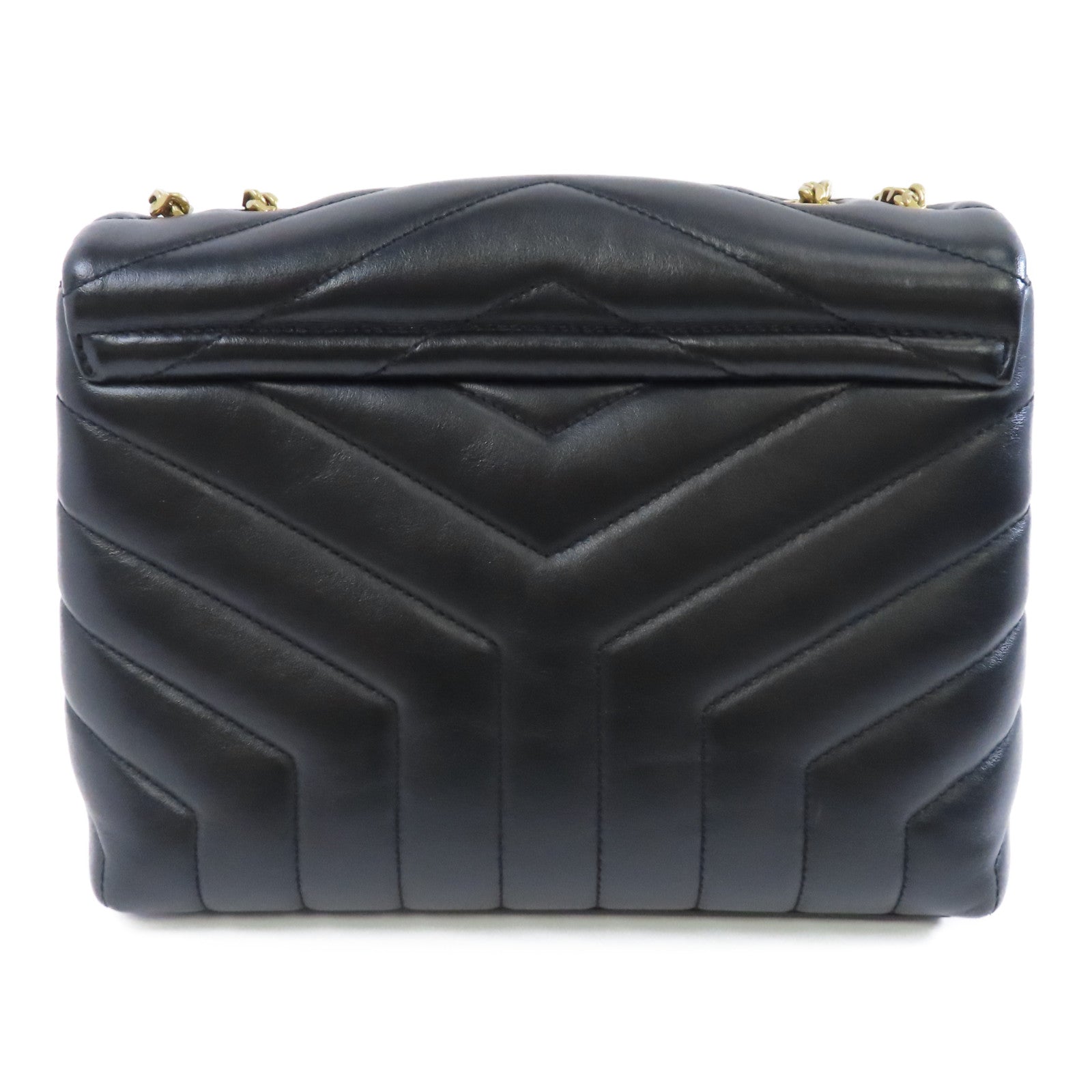 SAINT LAURENT 牛皮皮革Chain Shoulder金扣鏈帶肩背袋黑色