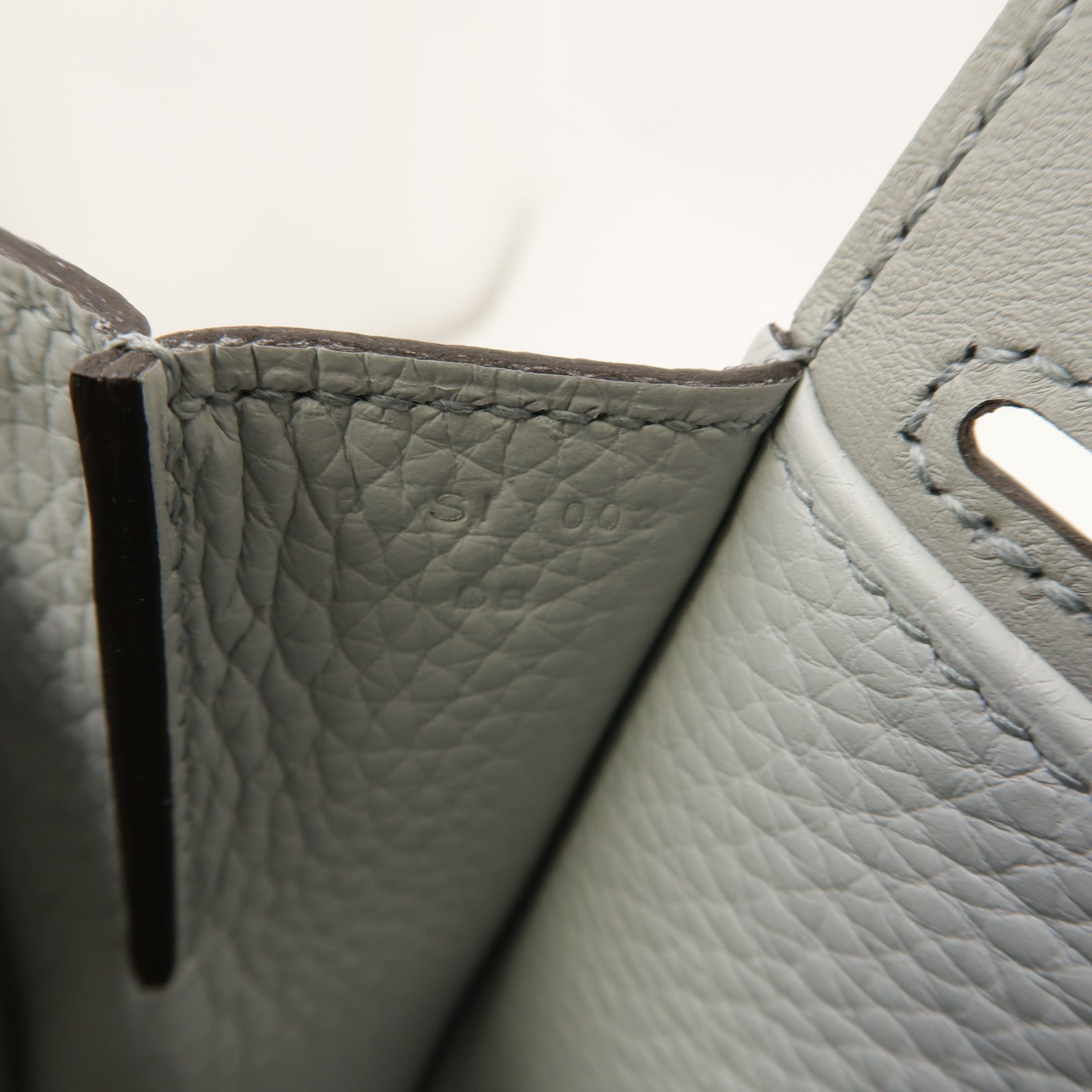 HERMES Clemence皮革Halzan 25金扣肩背袋聖杯藍色