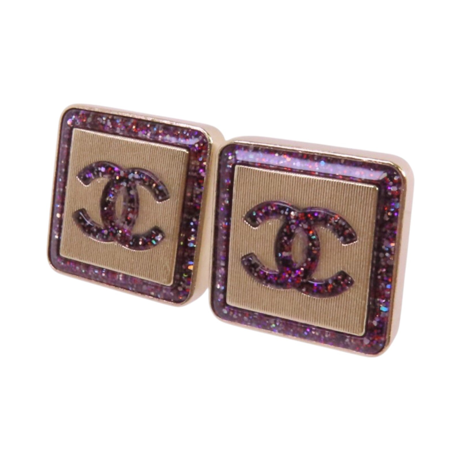 CHANEL 金屬/PVCEarrings金扣耳環