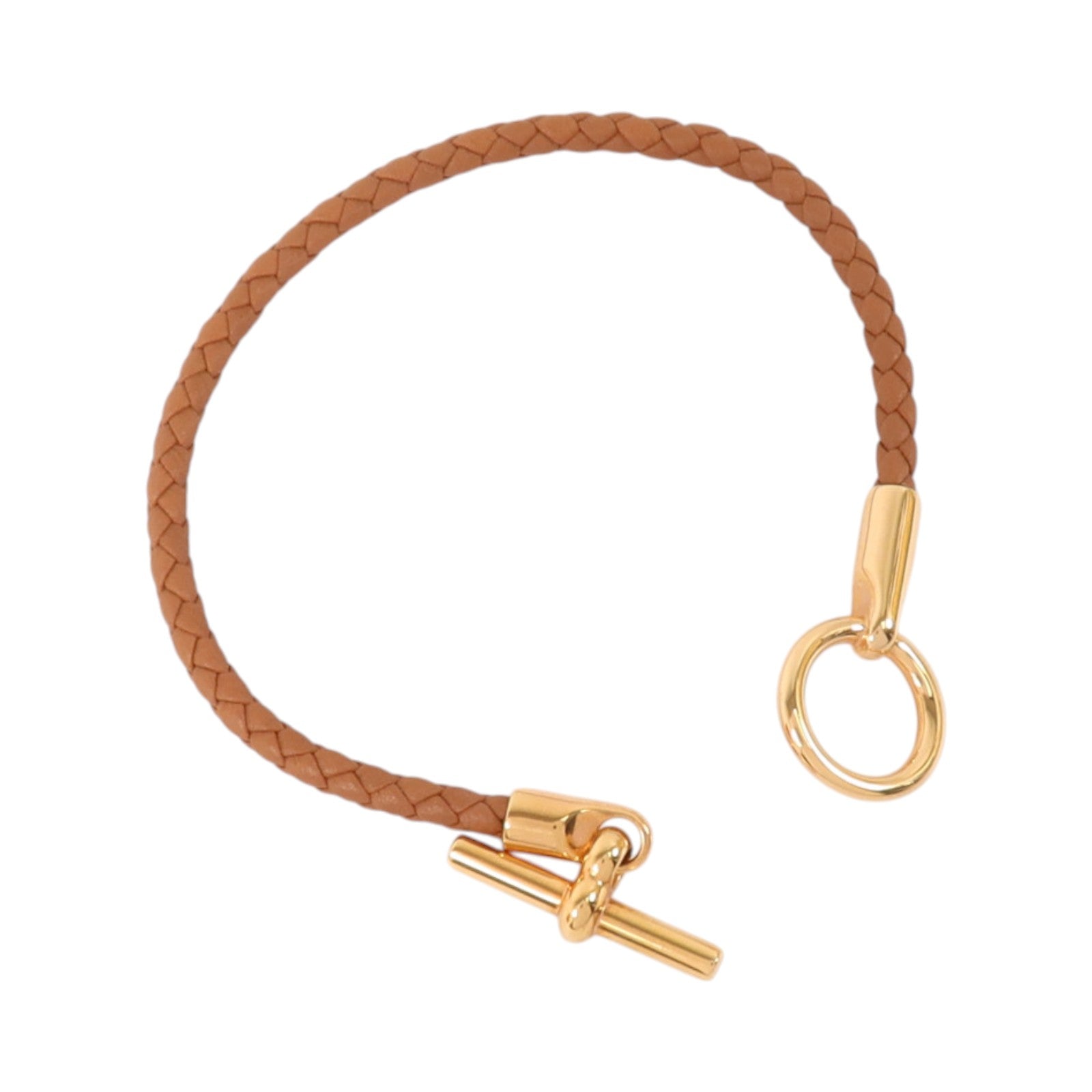 HERMES Swift皮革/金屬Glenan Bracelet金扣手鏈Gold