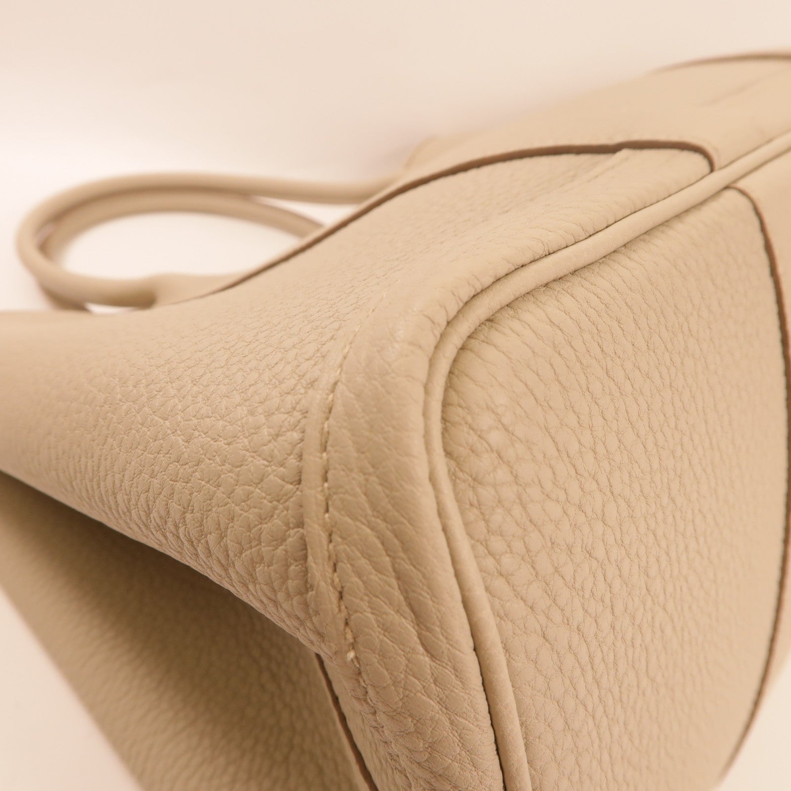 HERMES Negonda皮革Garden Party PM銀扣手挽袋Beton