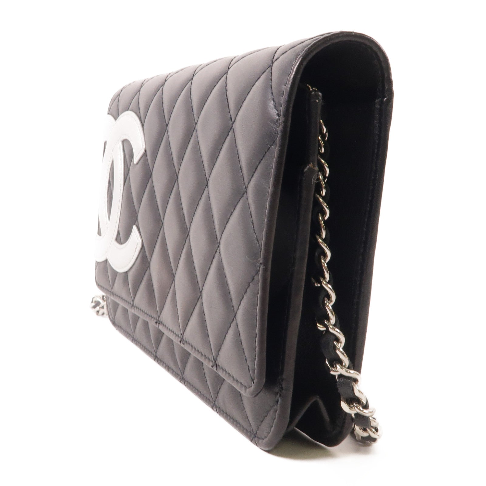 CHANEL 羊皮皮革WOC Wallet On Chain銀扣鏈帶肩背袋