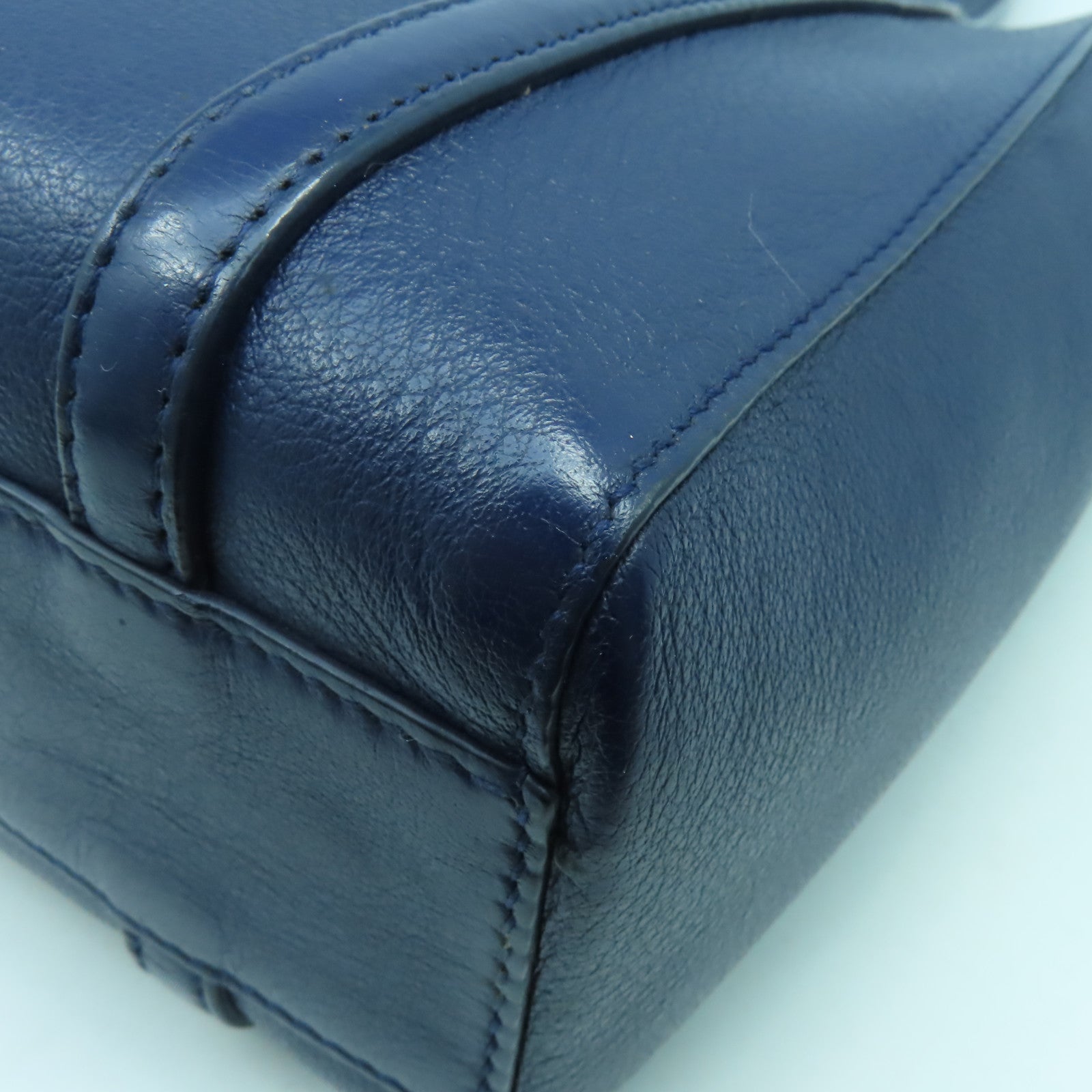 BALENCIAGA 【激減優惠】牛皮皮革XXS Tote Bag銀扣手挽肩背兩用袋深藍色