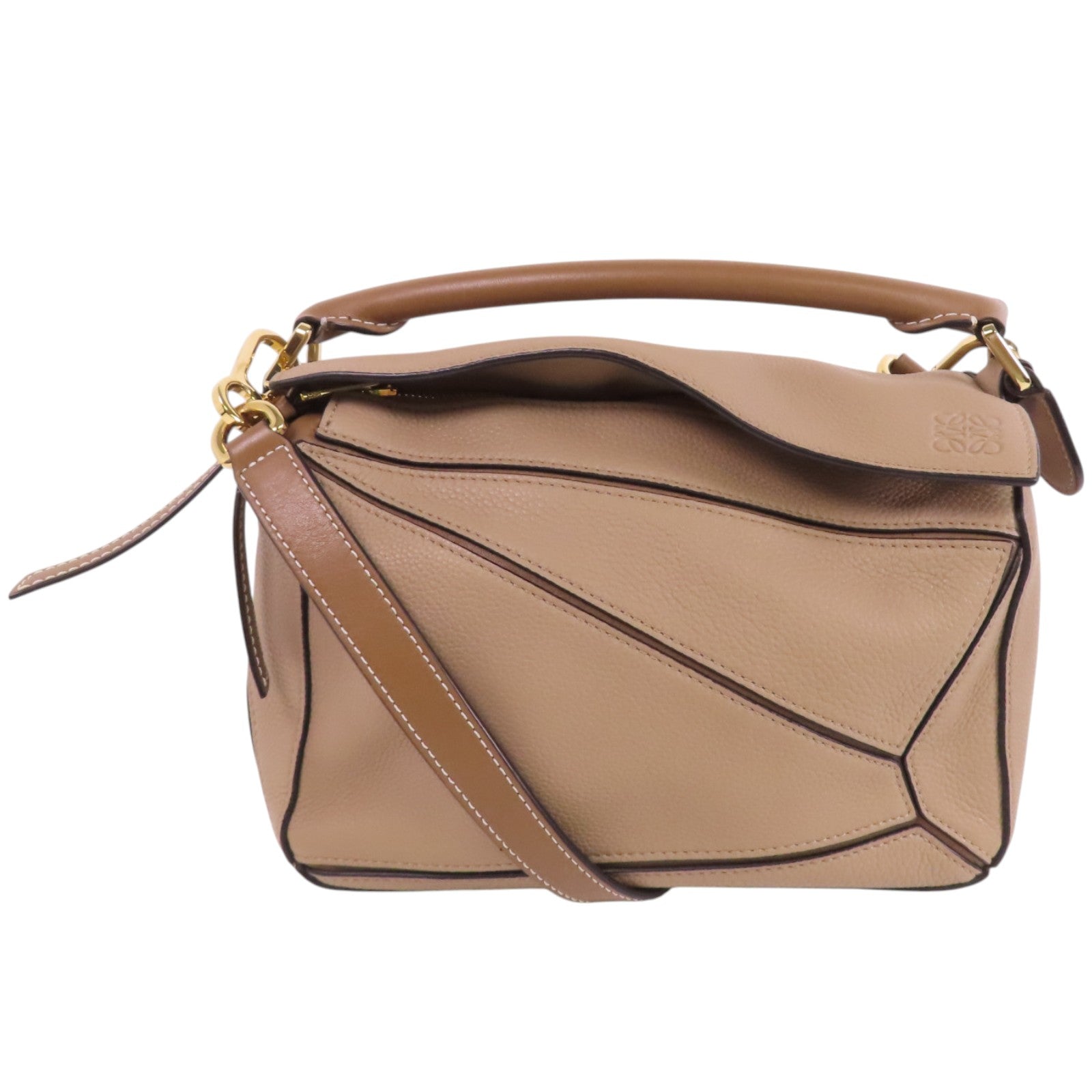 LOEWE 牛皮皮革Puzzle Small金扣手挽肩背兩用袋