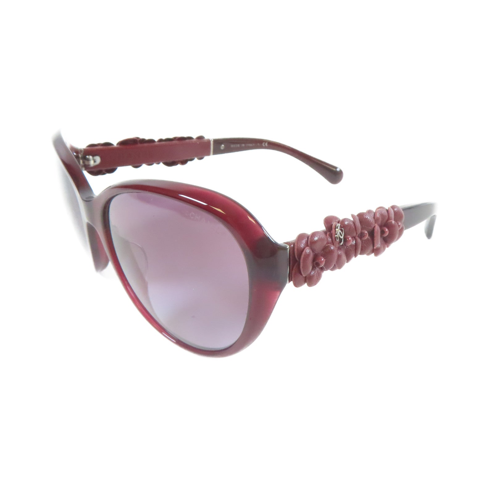 CHANEL PVC Camellia Sunglasses太陽眼鏡紅色/黑色