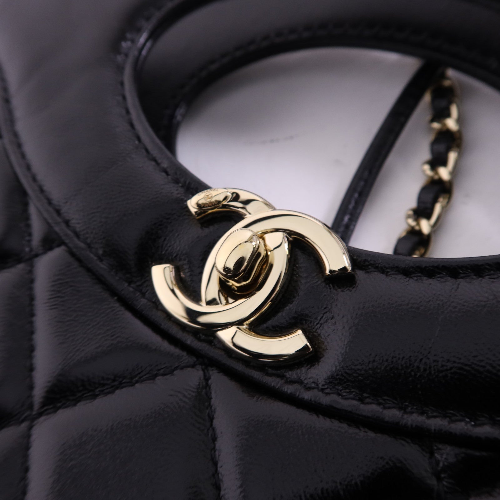 CHANEL 牛皮皮革Mini 31金扣手挽肩背兩用袋