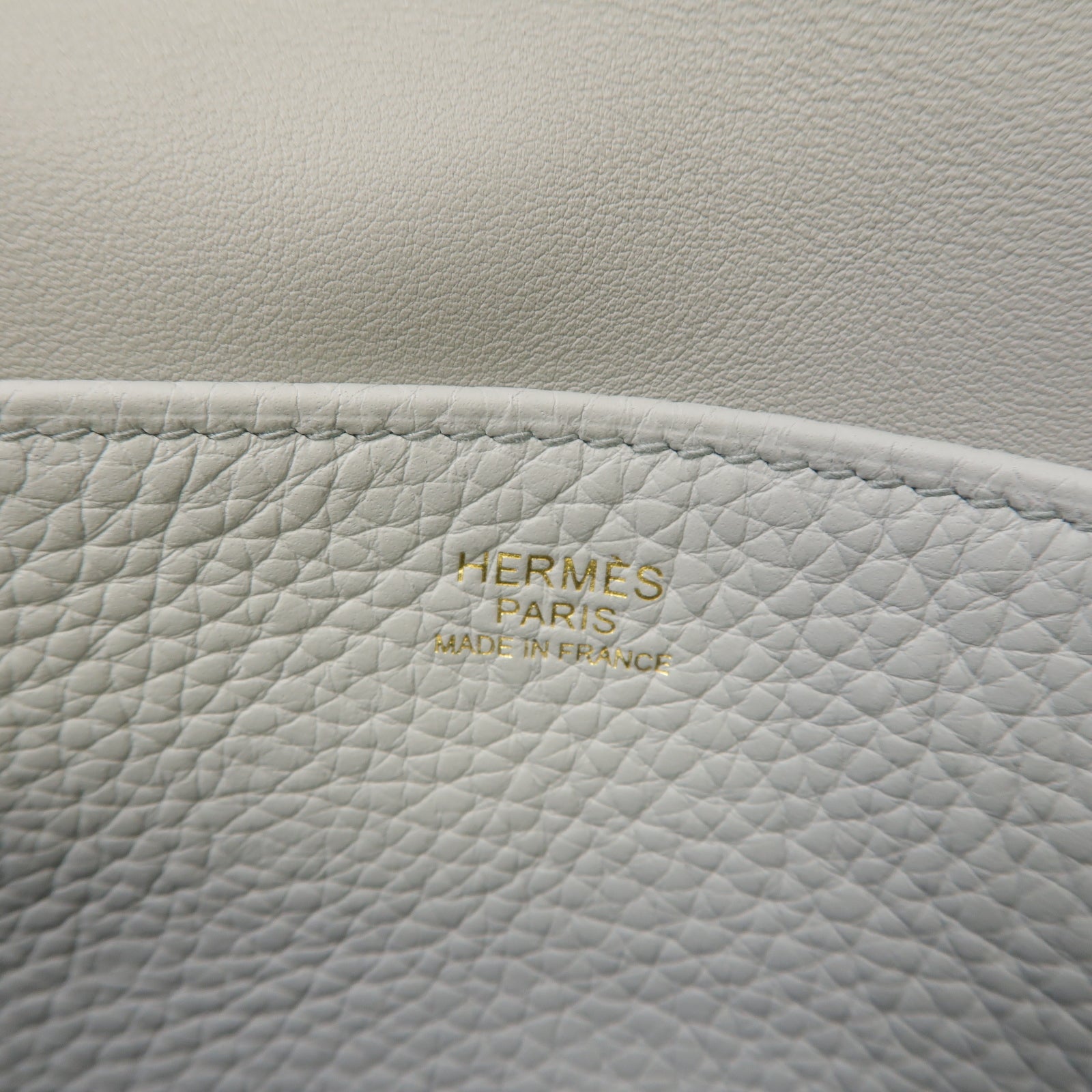 HERMES Clemence皮革Halzan 25金扣肩背袋聖杯藍色