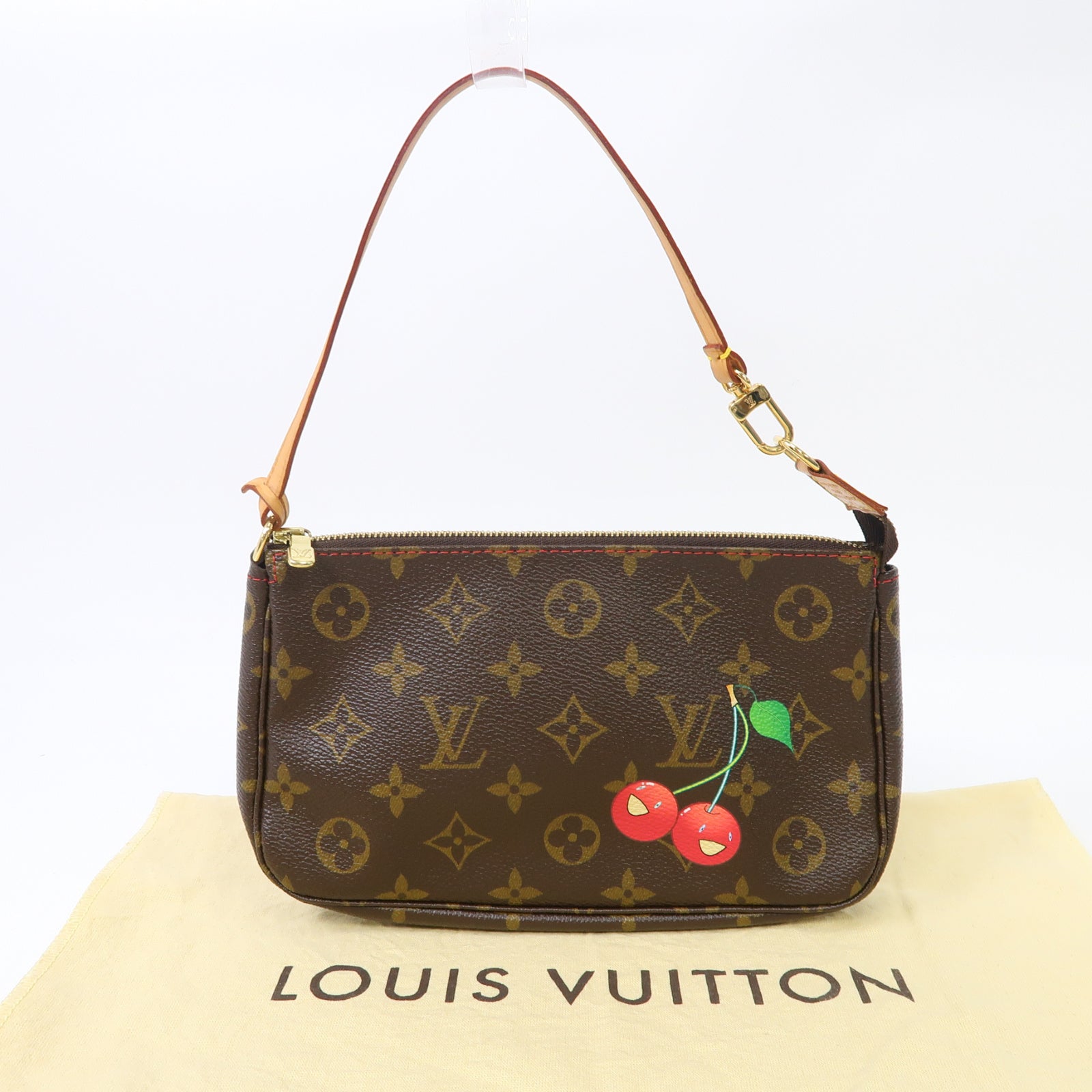LOUIS VUITTON LOUIS VUITTON Monogram Pochette Accessories金扣手挽袋啡色