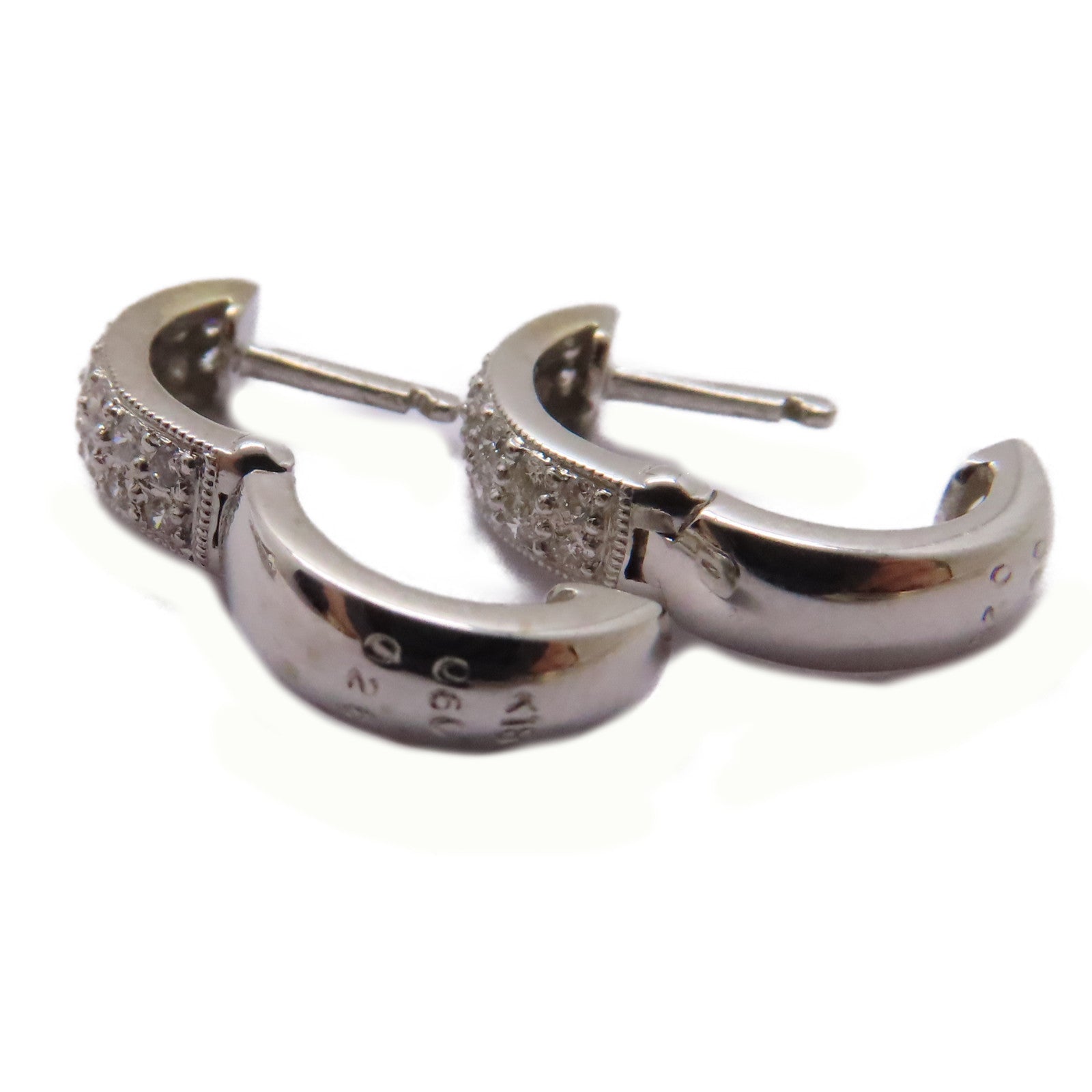 JEWELRY 【激減優惠】18K白金Diamond Earrings 1.20ct/0.52ct鑽石耳環