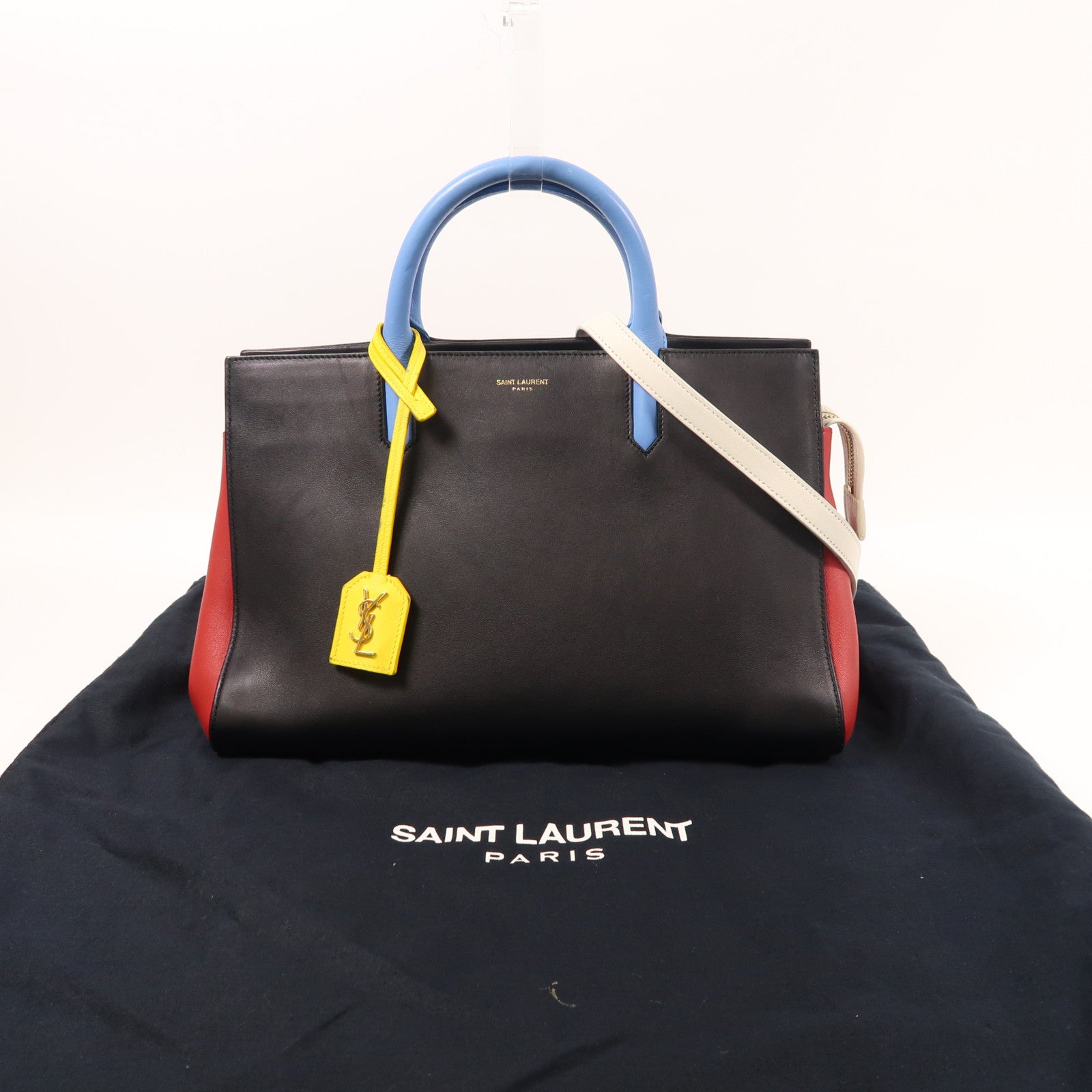 SAINT LAURENT 牛皮皮革2 Way Shoulder金扣手挽肩背兩用袋
