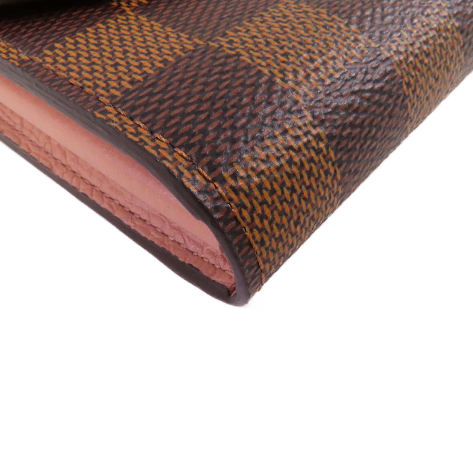 LOUIS VUITTON Damier Azur Croisette Chain Wallet Shoulder Bag金扣鏈帶肩背袋啡色/粉紅色