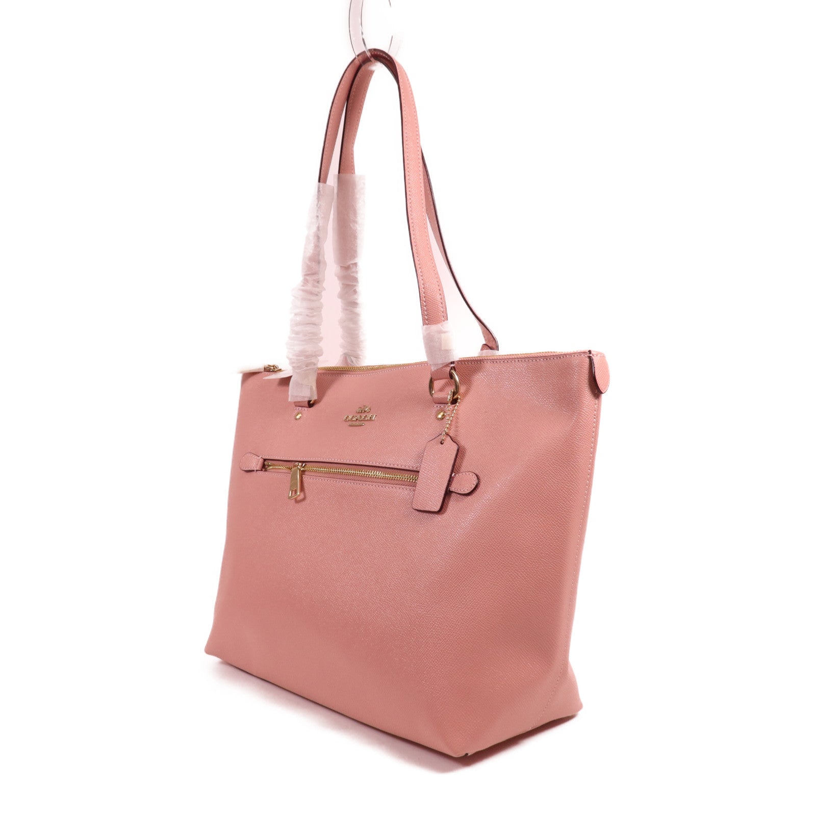 COACH 牛皮皮革Tote Bag金扣肩背袋