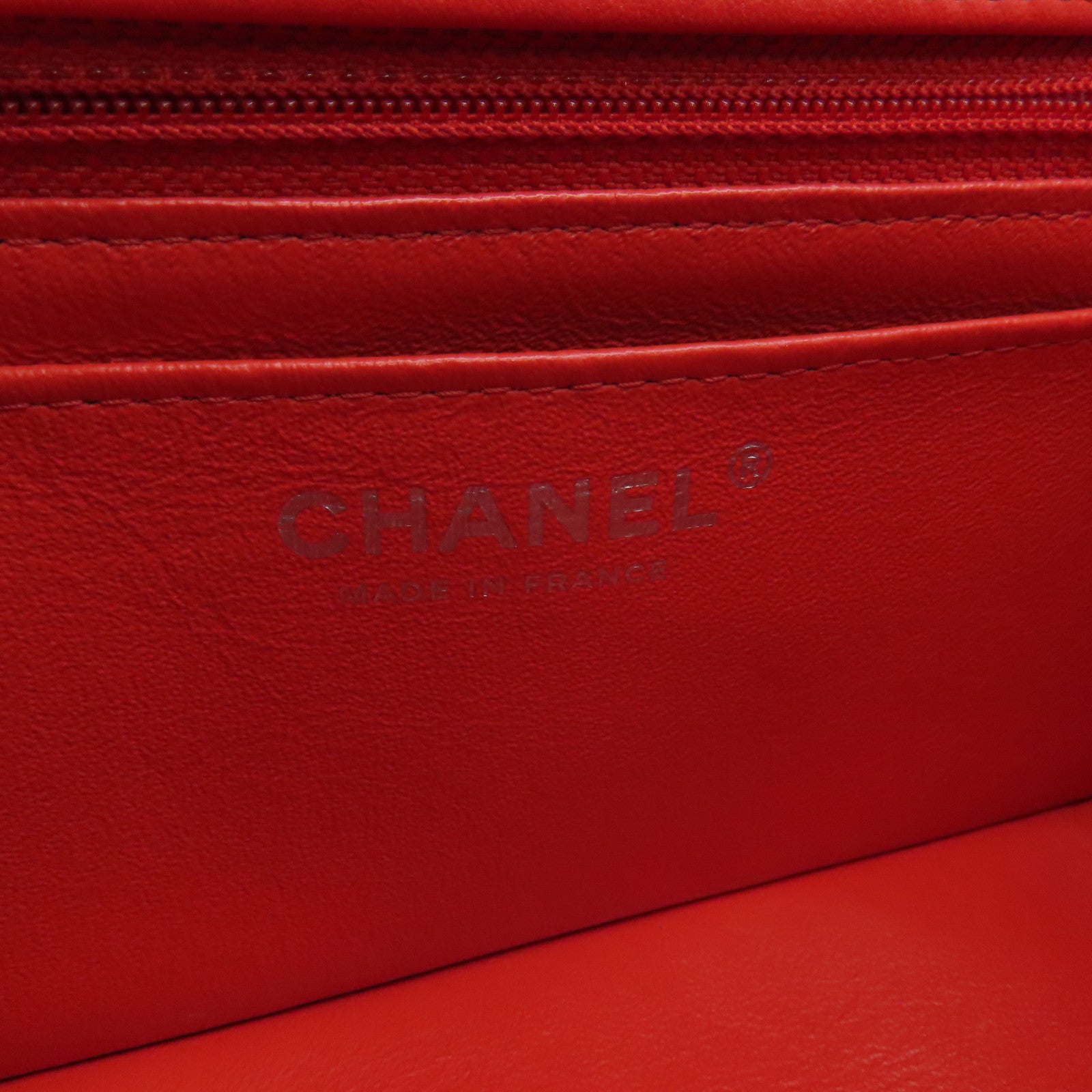 CHANEL 【激減優惠】菱格羊皮皮革Chain Shoulder銀扣鏈帶肩背袋紅色