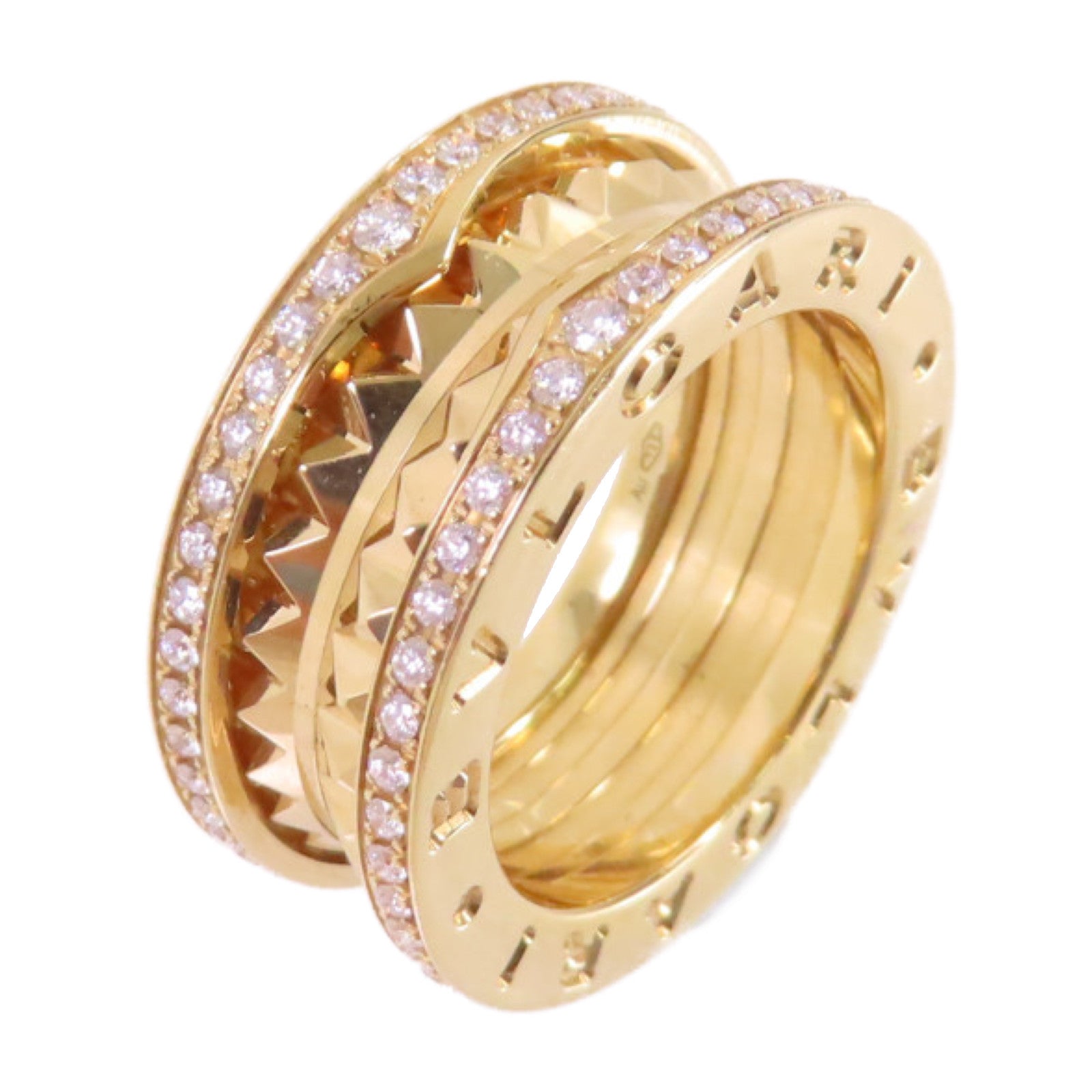 BVLGARI【激減優惠】 18K黃金/z鑽石B.Zero1 Rock Diamond Ring戒指US#4.5/#49