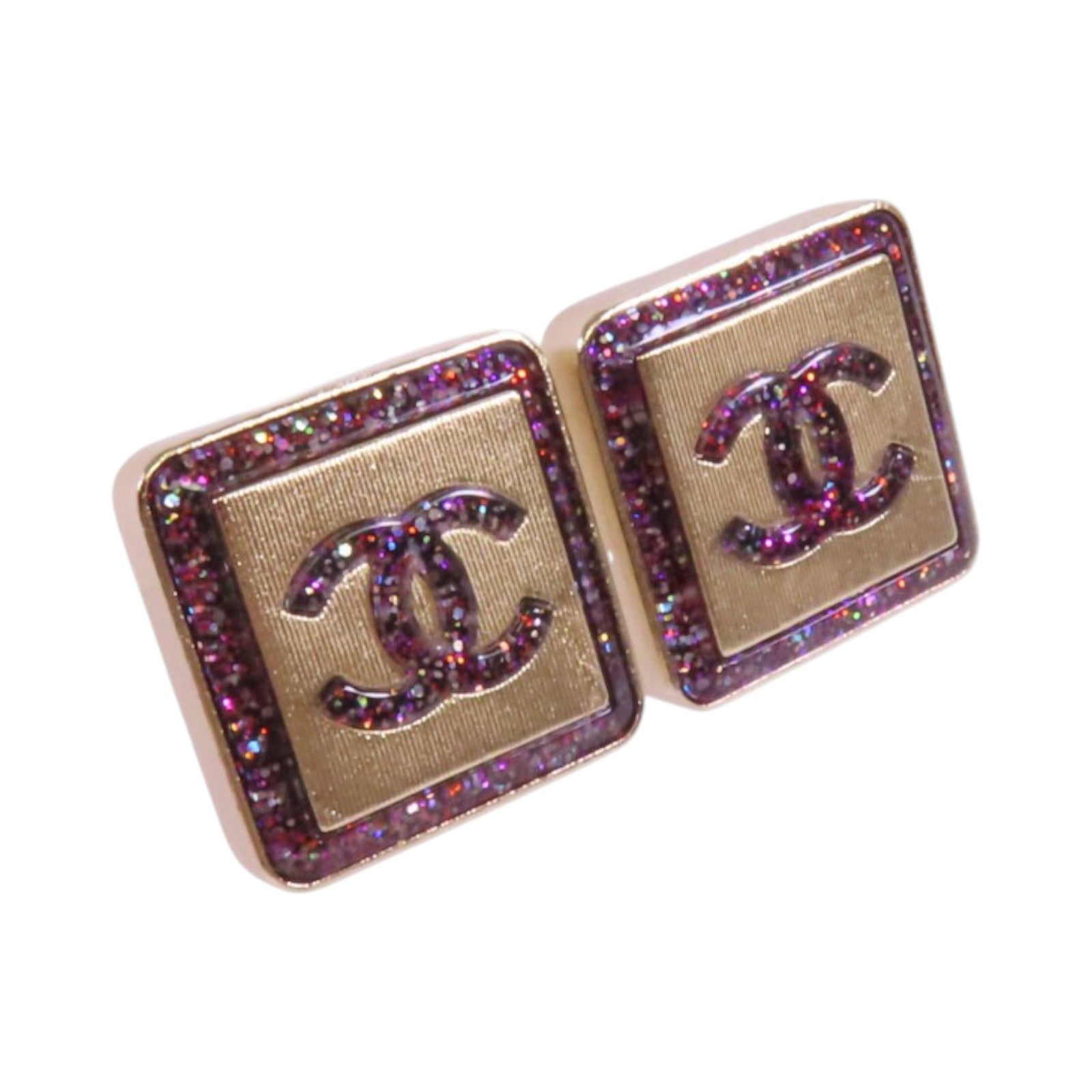 CHANEL 金屬/PVCEarrings金扣耳環