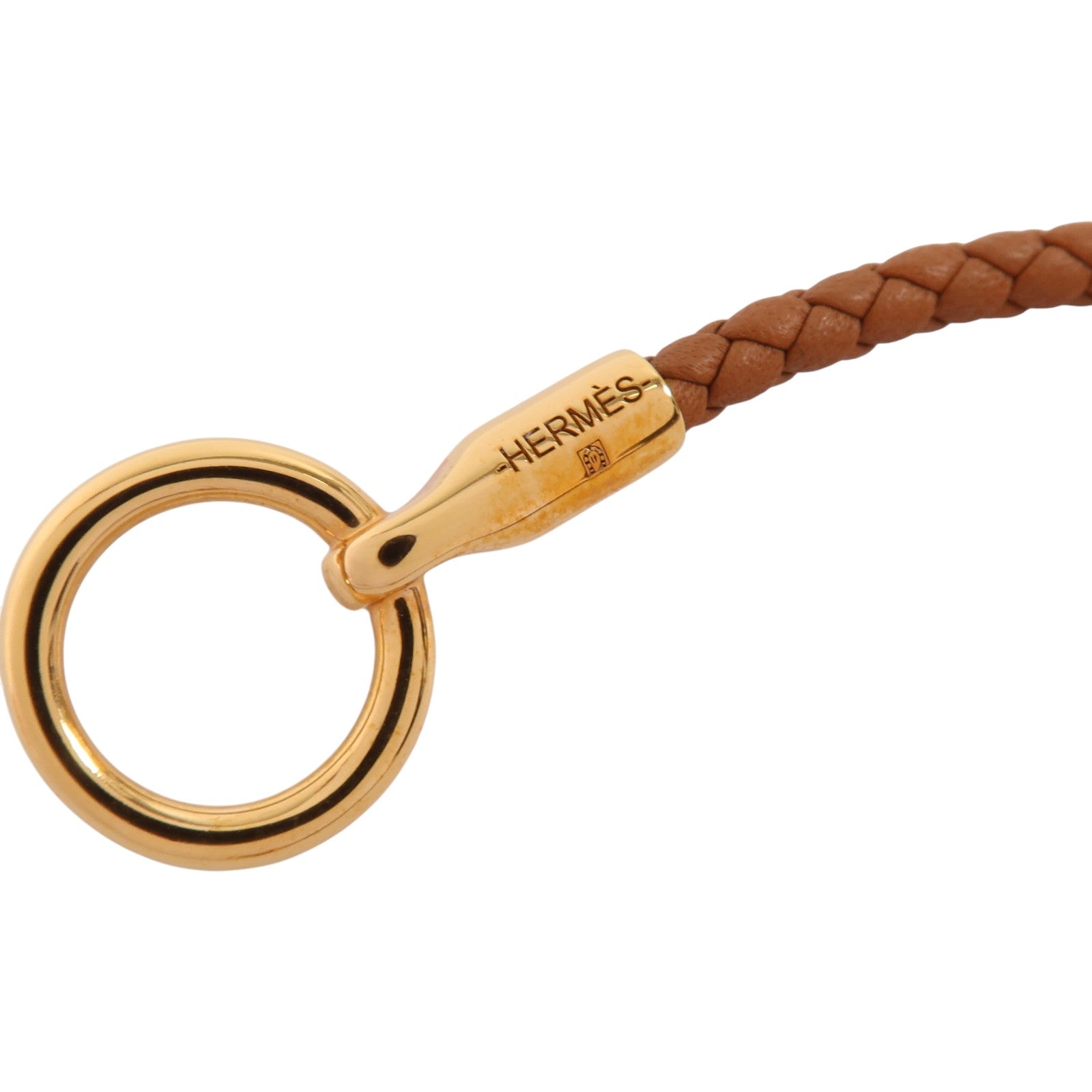 HERMES Swift皮革/金屬Glenan Bracelet金扣手鏈Gold