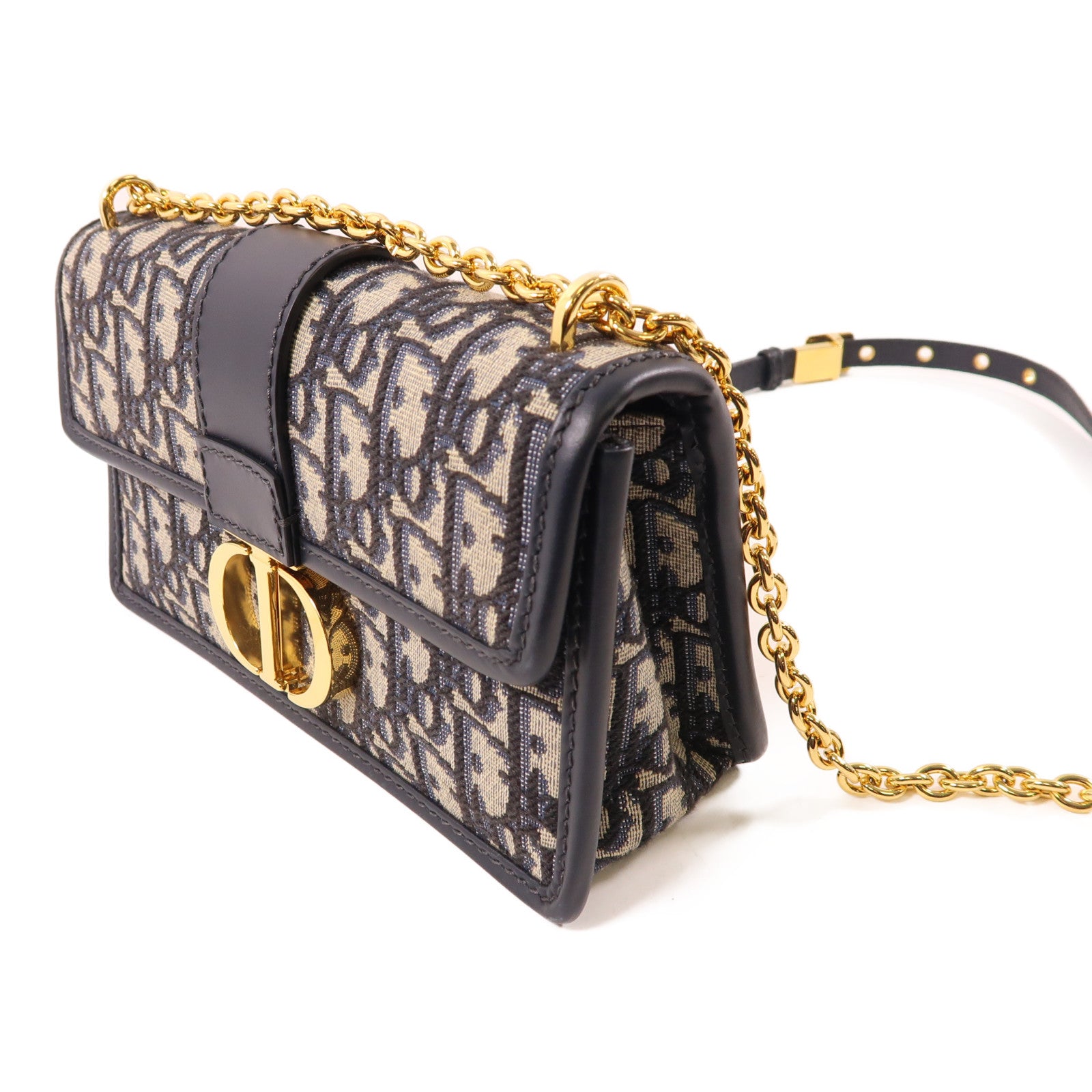 Dior 帆布30 Montaigne金扣鏈帶肩背袋