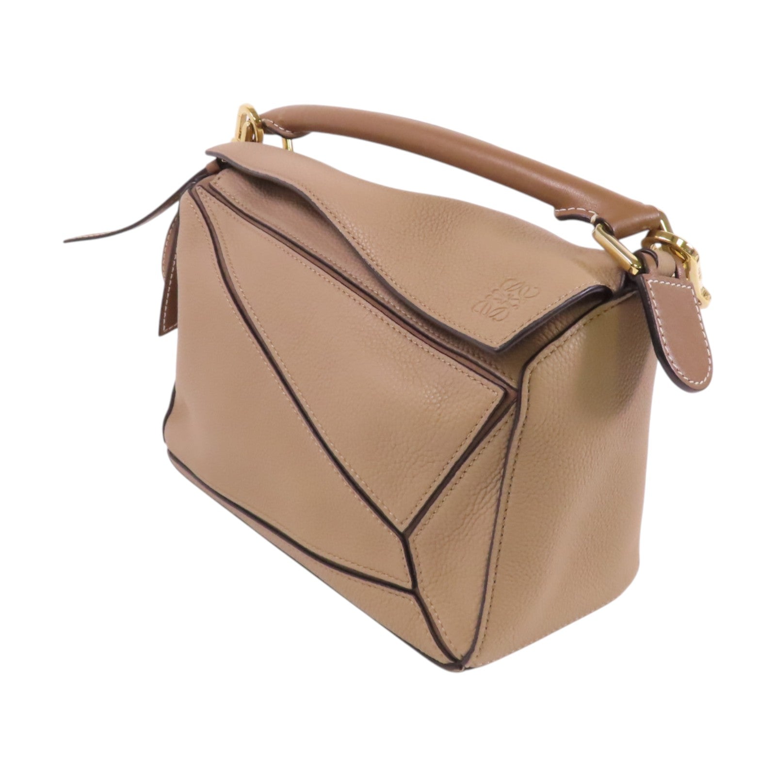 LOEWE 牛皮皮革Puzzle Small金扣手挽肩背兩用袋