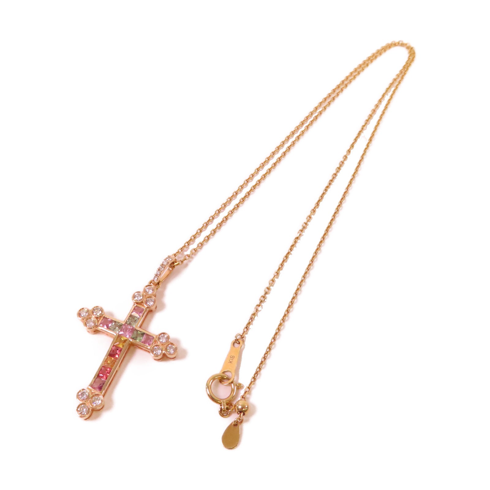 JEWELRY **【激減優惠】18K黃金/0.97ct彩色藍寶石/0.35ct鑽石Sapphire Diamond Necklace項鏈