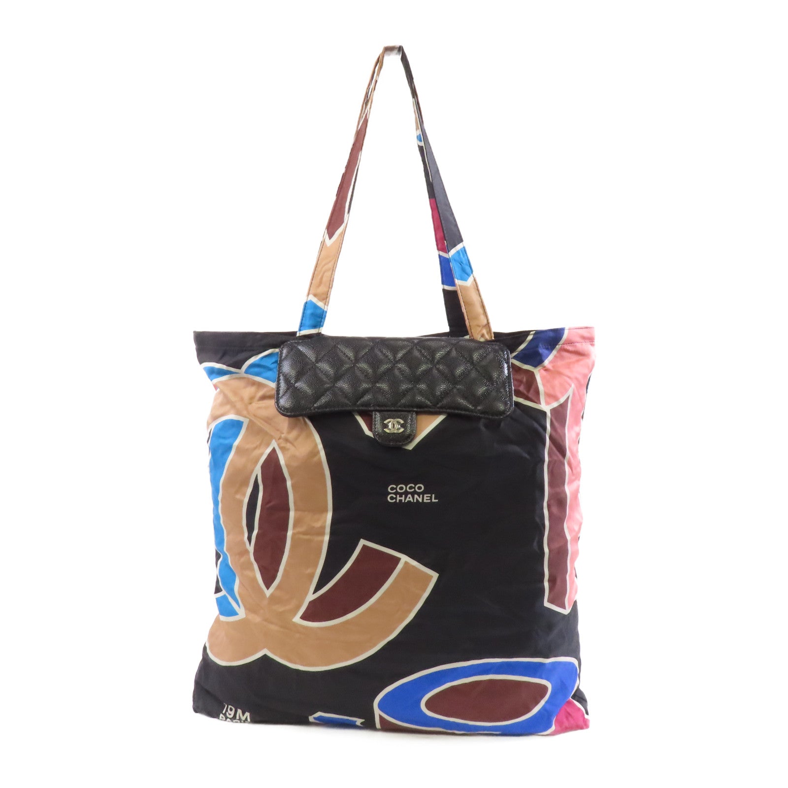 CHANEL 【激減優惠】菱格牛皮皮革Folder Tote Shoulder Bag金扣鏈帶手挽肩背兩用袋黑色/多色