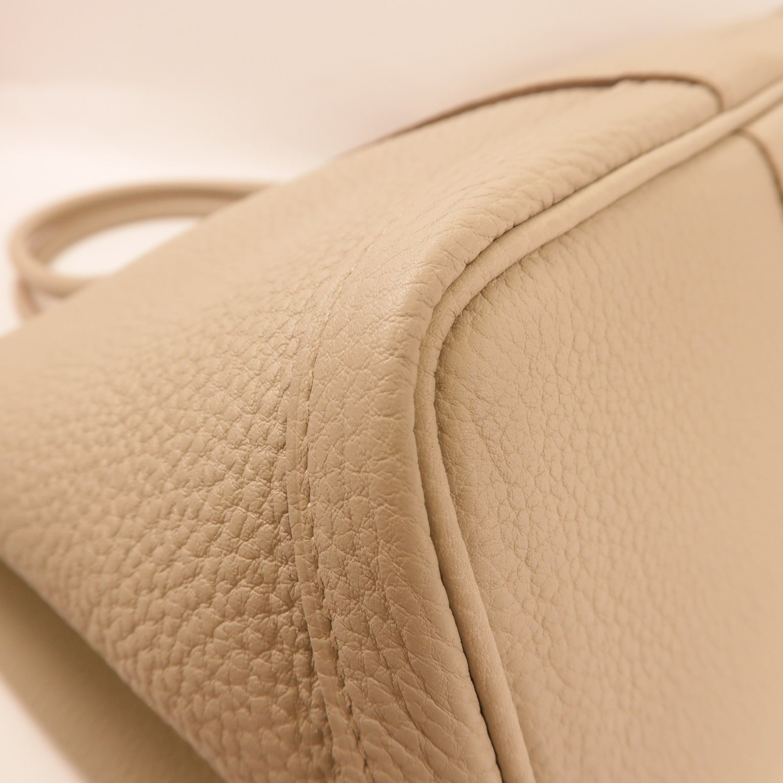 HERMES Negonda皮革Garden Party PM銀扣手挽袋Beton