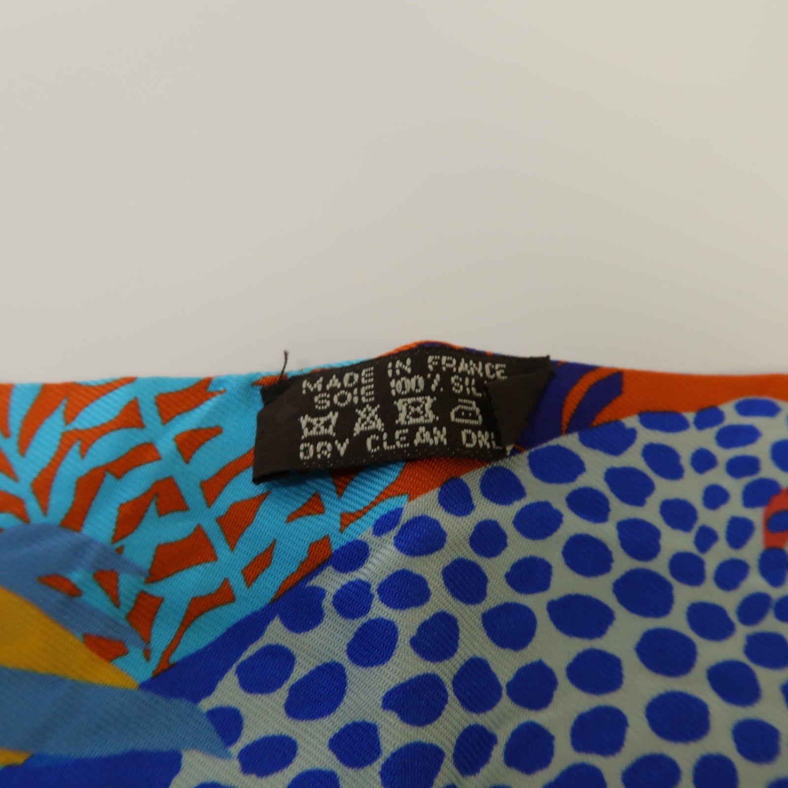 HERMES 【激減優惠】絲質Twilly絲巾藍色/橙色