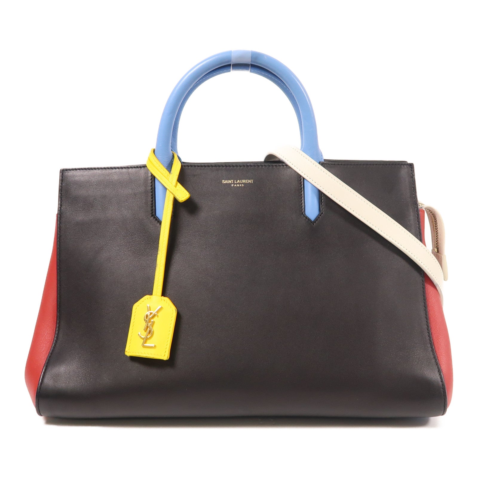 SAINT LAURENT 牛皮皮革2 Way Shoulder金扣手挽肩背兩用袋