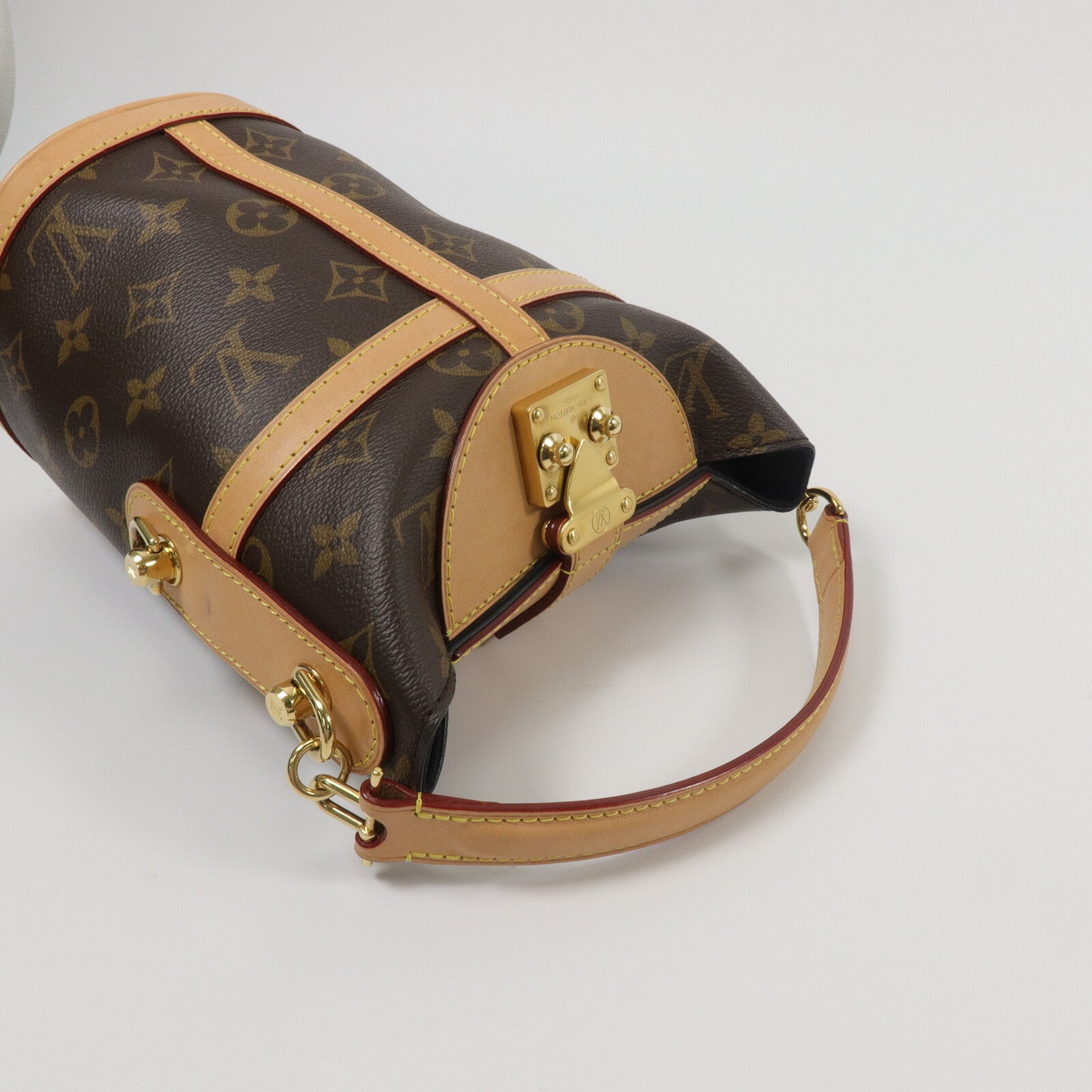 LOUIS VUITTON Monogram Duffle金扣手挽肩背兩用袋棕色