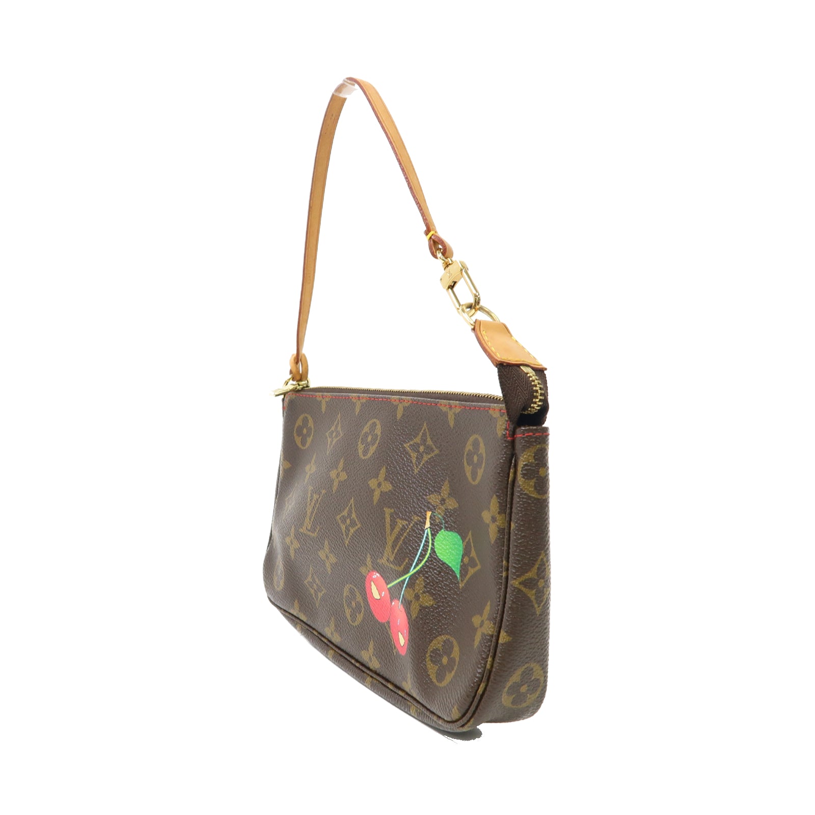 LOUIS VUITTON LOUIS VUITTON Monogram Pochette Accessories金扣手挽袋啡色