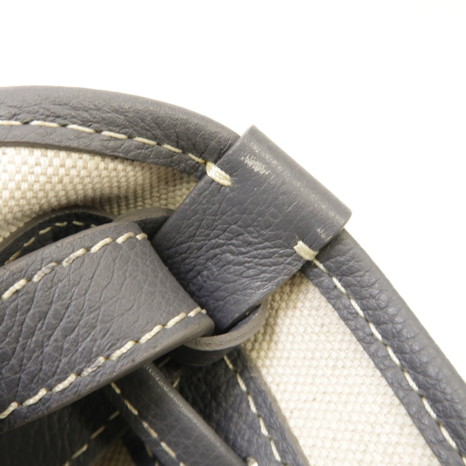 GOYARD 塗層帆布/皮革Bucket Bag銀扣肩背袋灰色