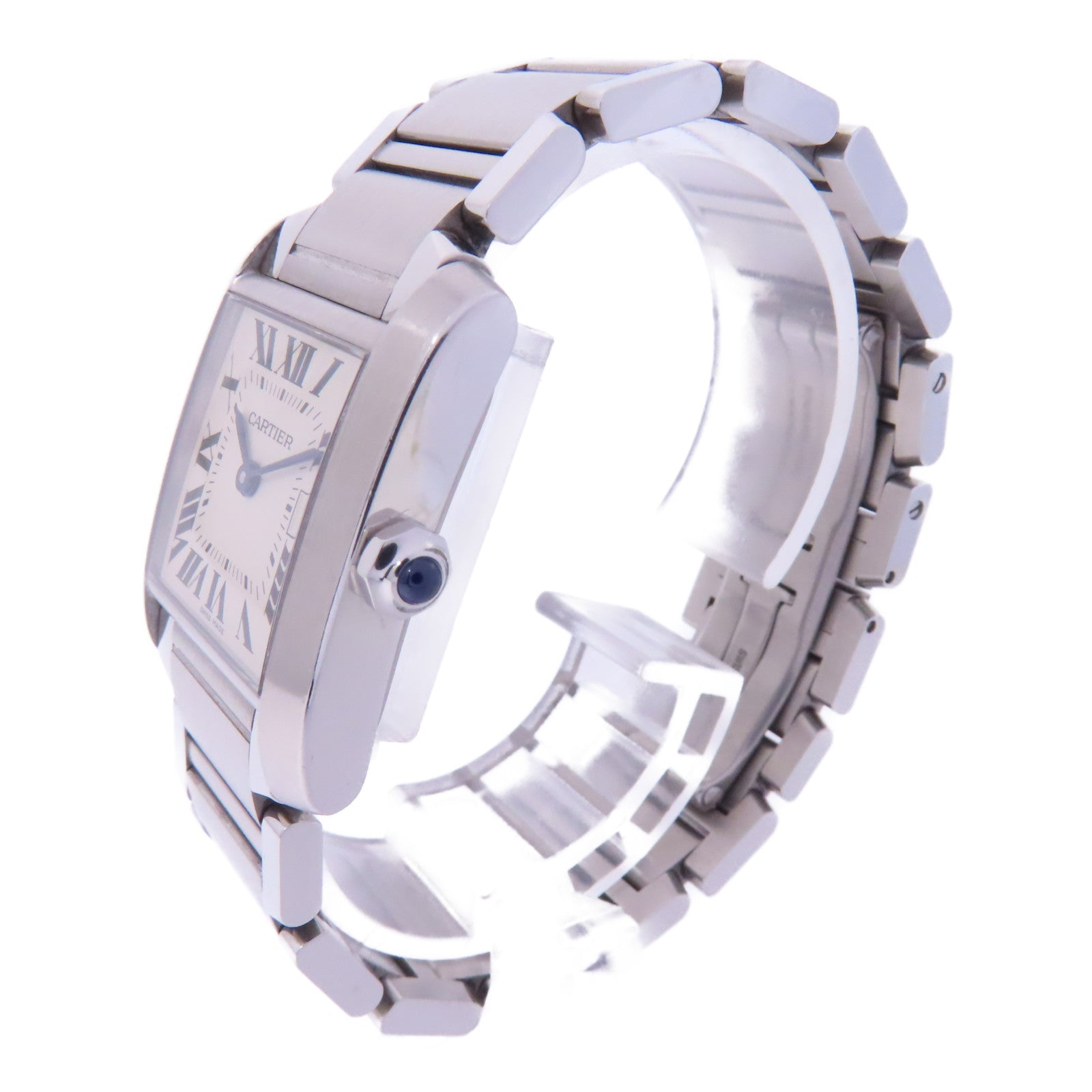 CARTIER Tank Francaise不鏽鋼手錶石英機芯白色