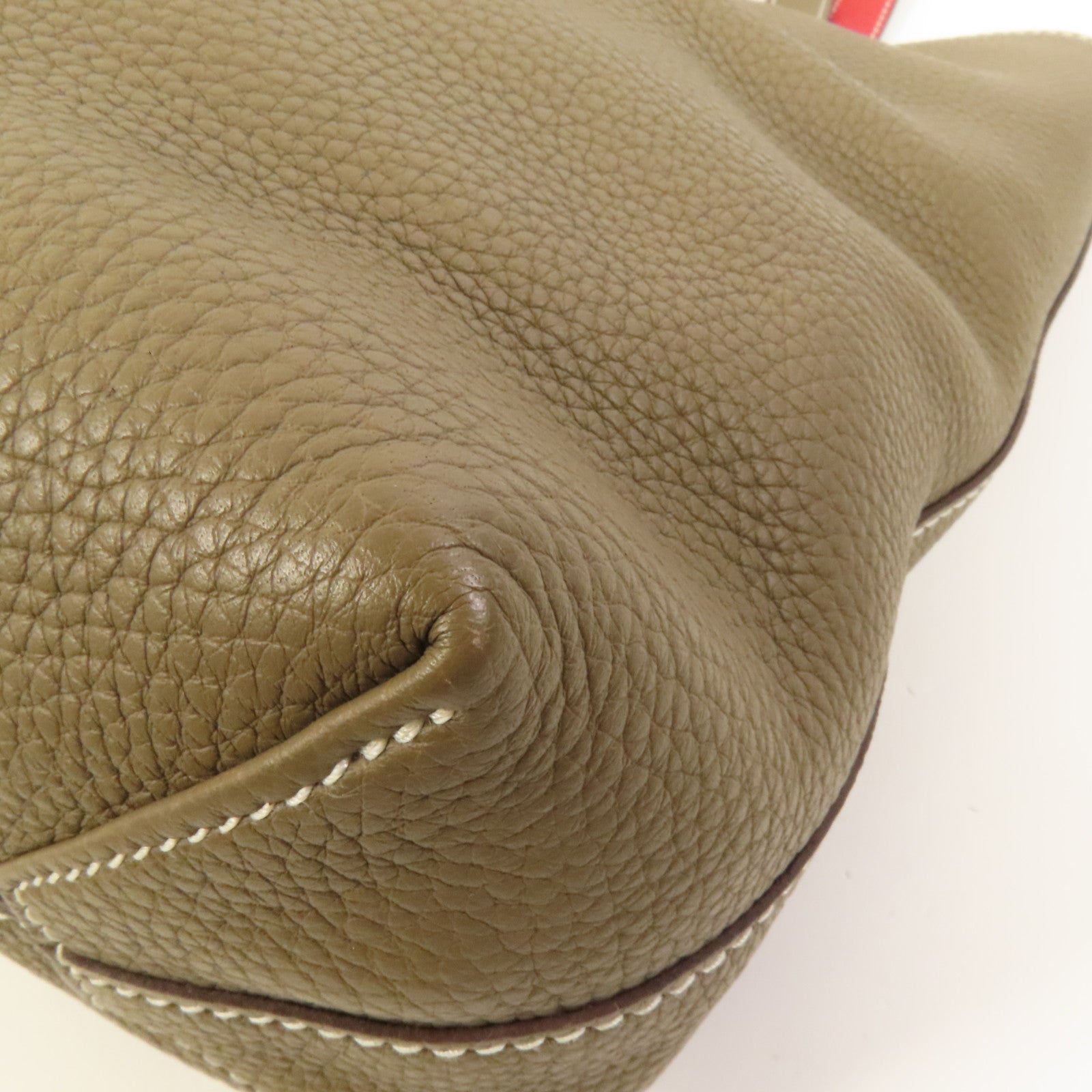 HERMES Clemence皮革Double Sens 35手挽袋 Etoupe/Rouge Tomato