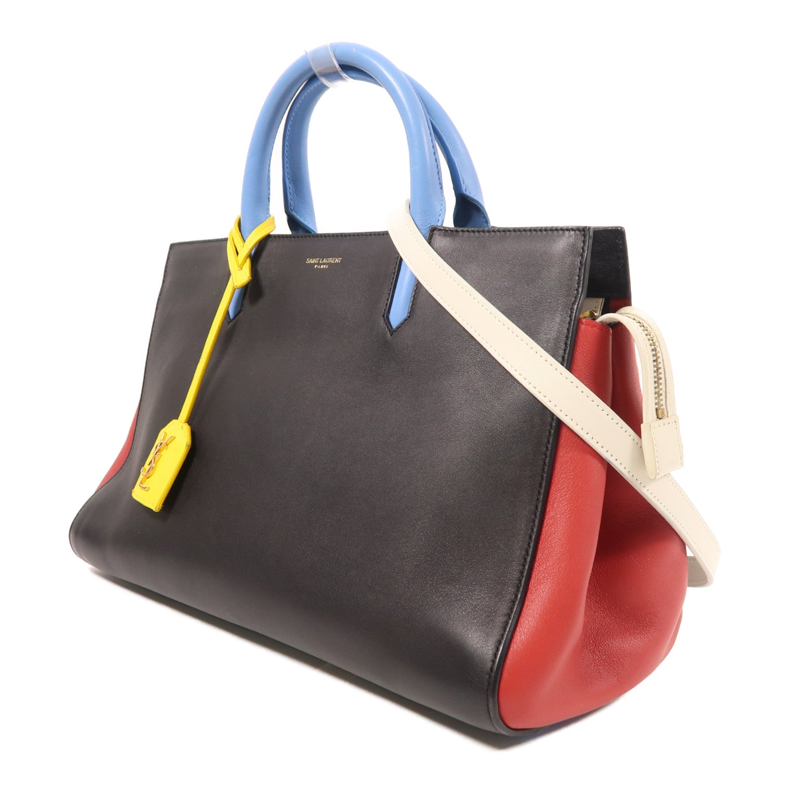 SAINT LAURENT 牛皮皮革2 Way Shoulder金扣手挽肩背兩用袋