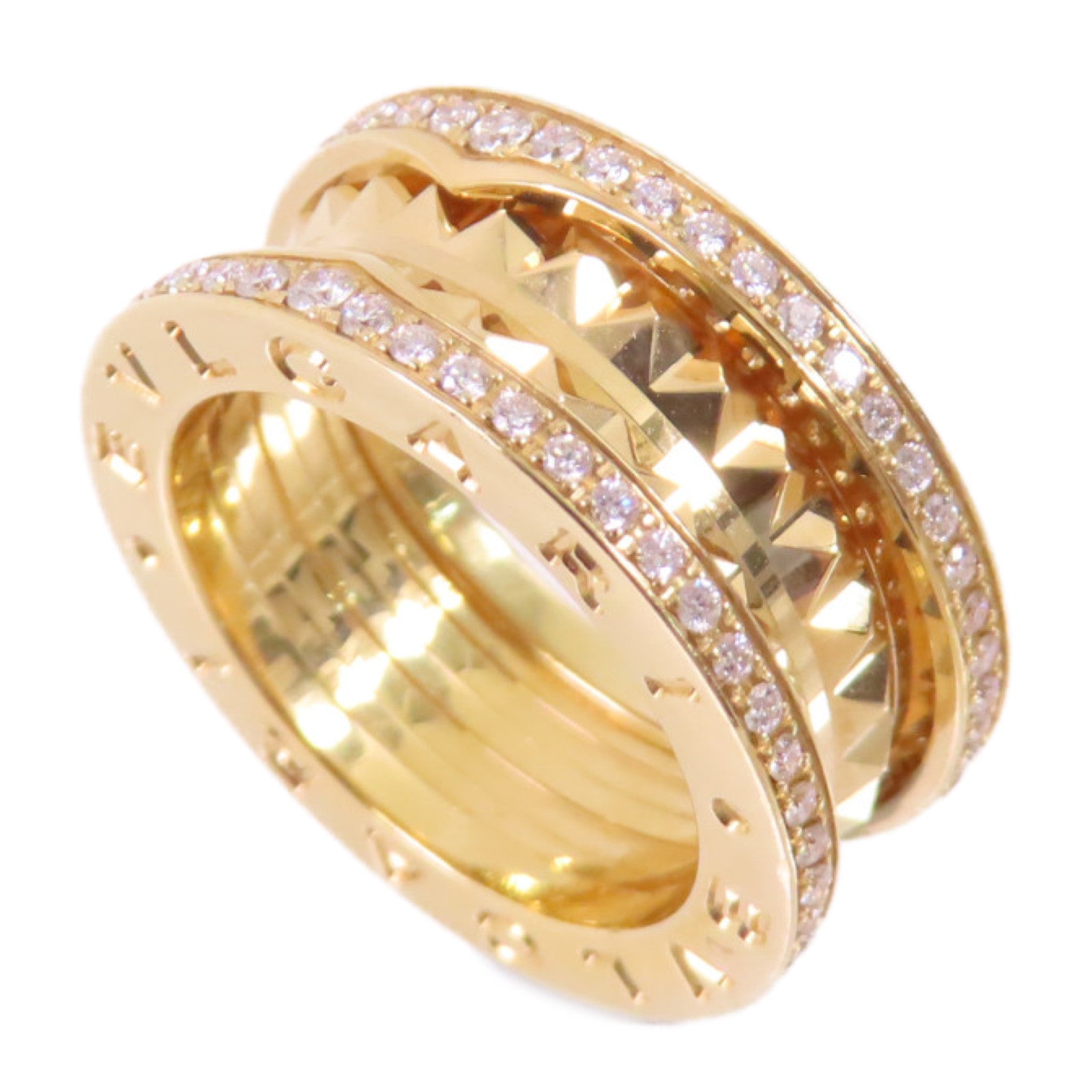 BVLGARI【激減優惠】 18K黃金/z鑽石B.Zero1 Rock Diamond Ring戒指US#4.5/#49