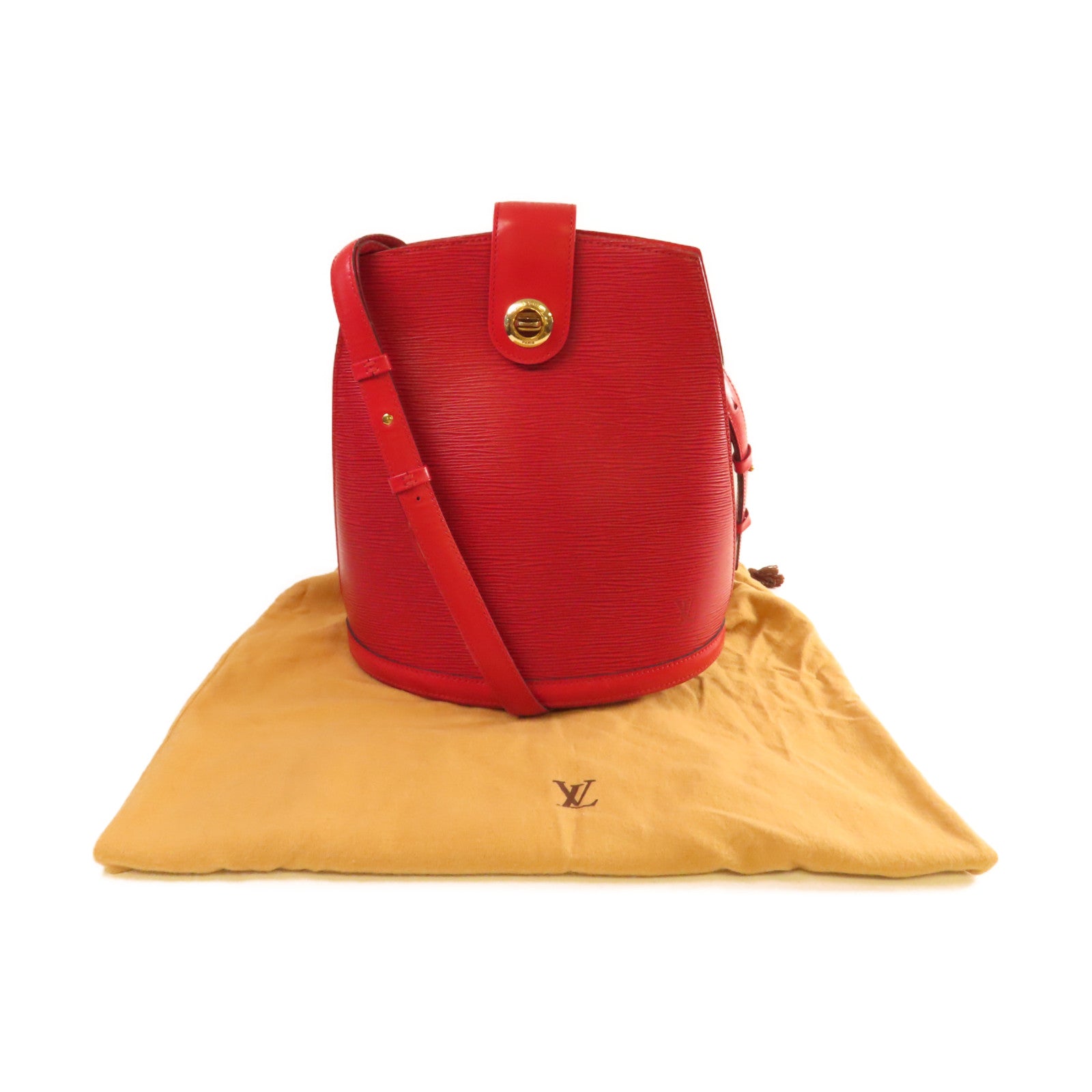 LOUIS VUITTON 【清倉大減價】Epi Cluny Shoulder Bag金扣肩背袋紅色