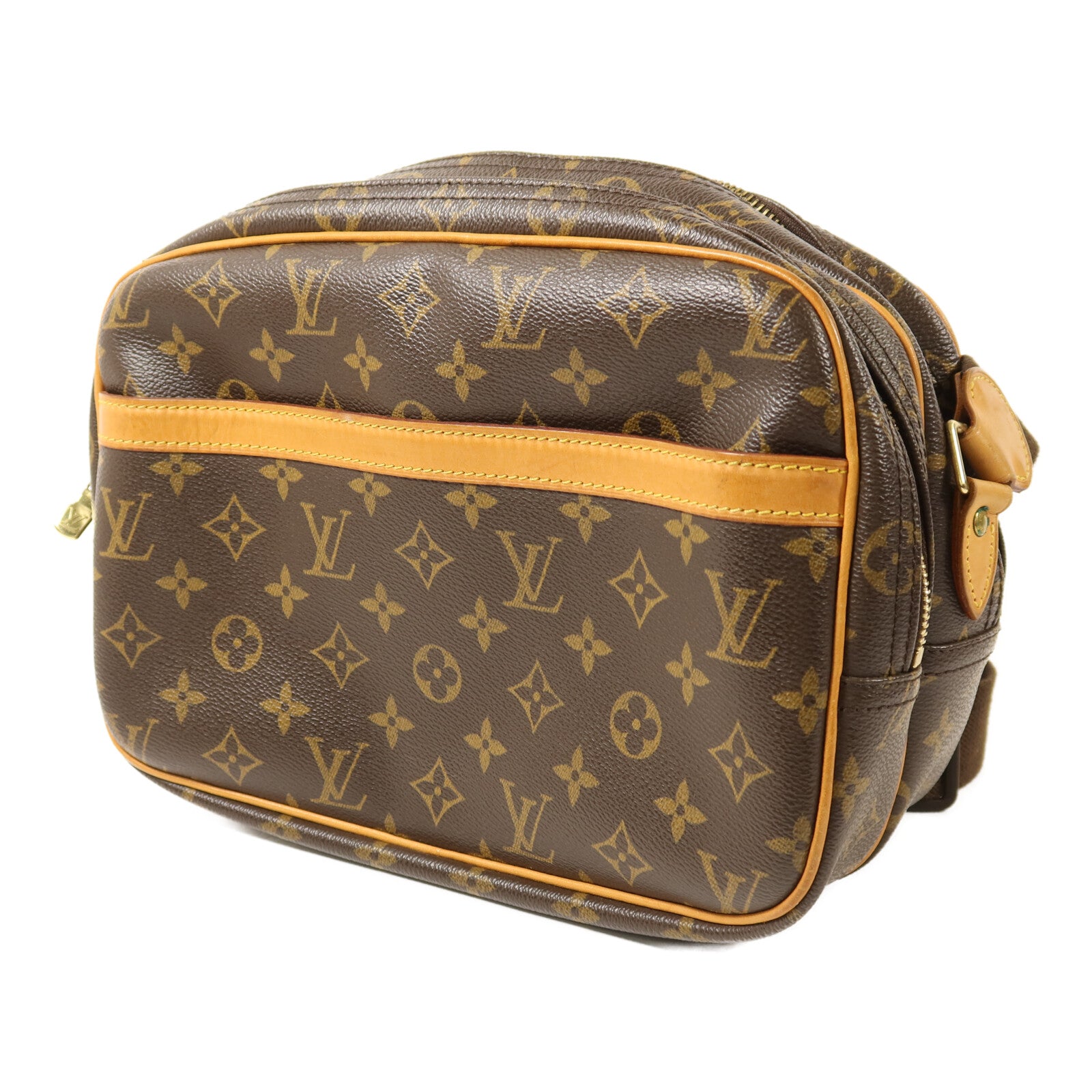 LOUIS VUITTON Monogram Reporter PM金扣肩背袋