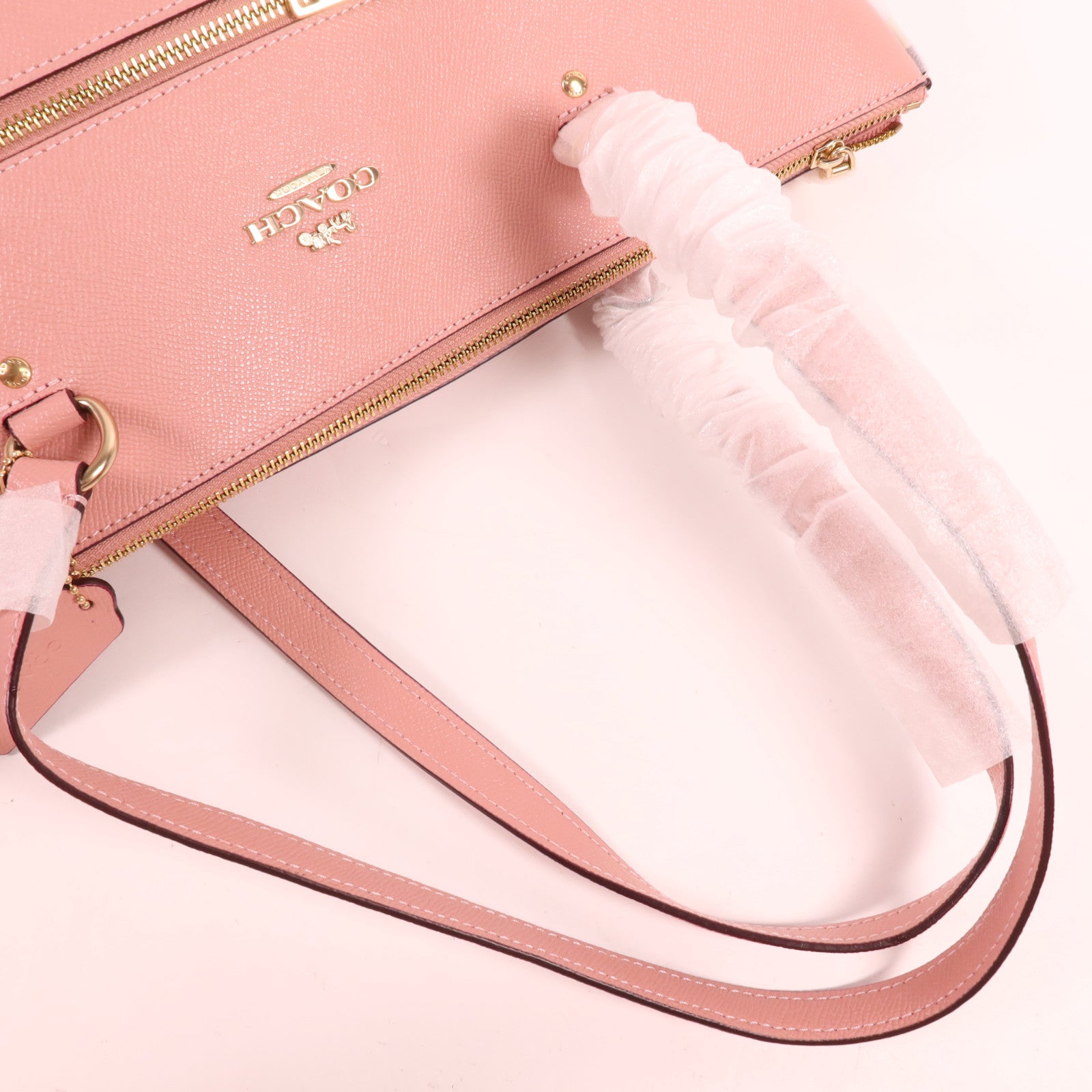 COACH 牛皮皮革Tote Bag金扣肩背袋