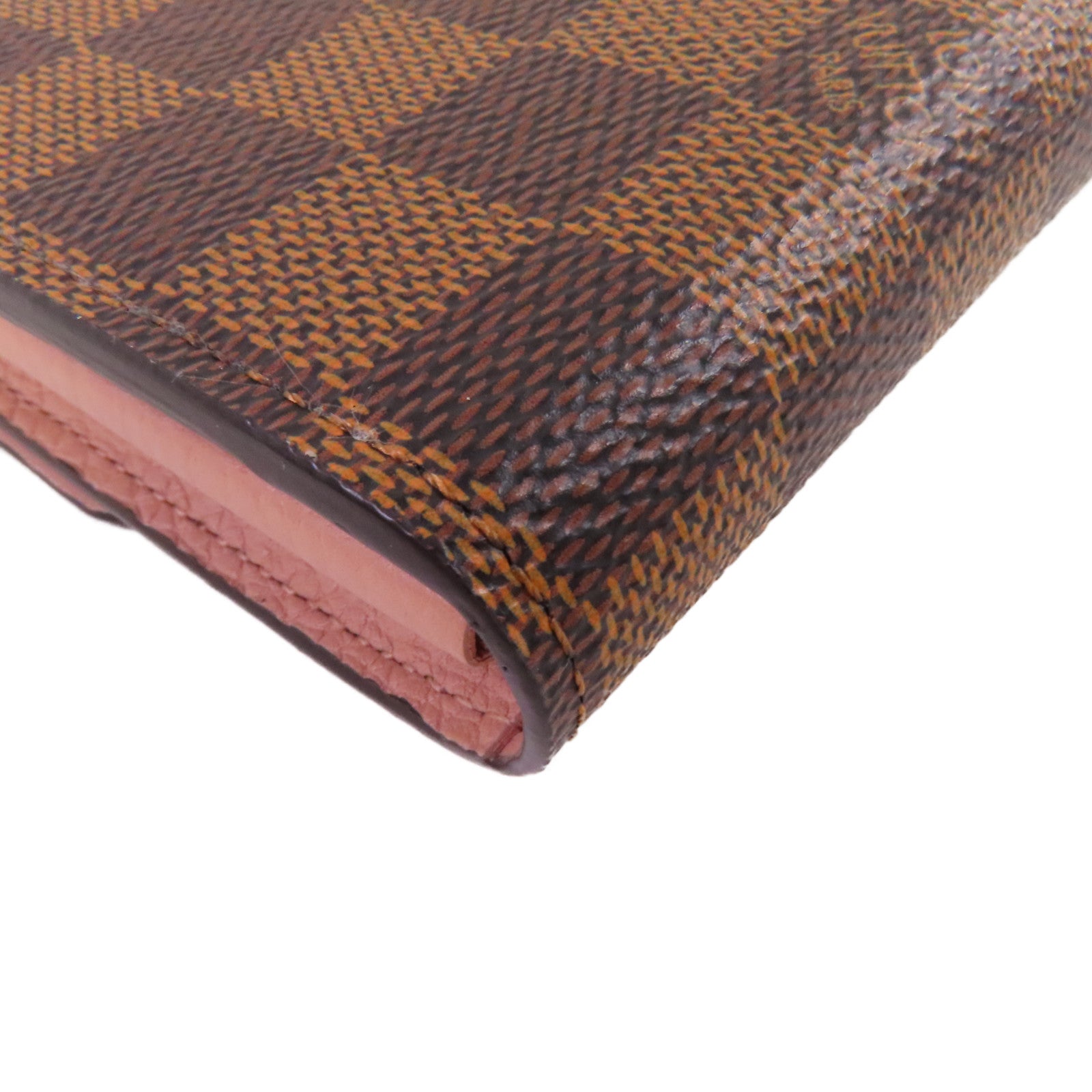 LOUIS VUITTON Damier Azur Croisette Chain Wallet Shoulder Bag金扣鏈帶肩背袋啡色/粉紅色