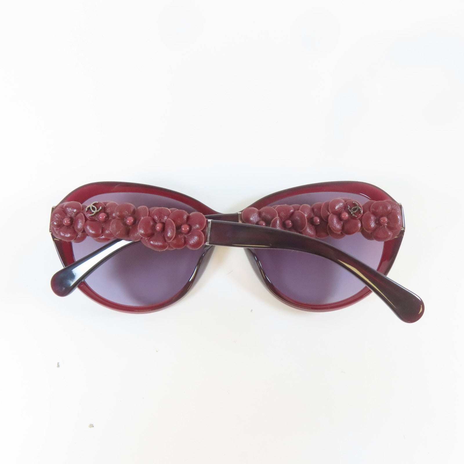 CHANEL PVC Camellia Sunglasses太陽眼鏡紅色/黑色