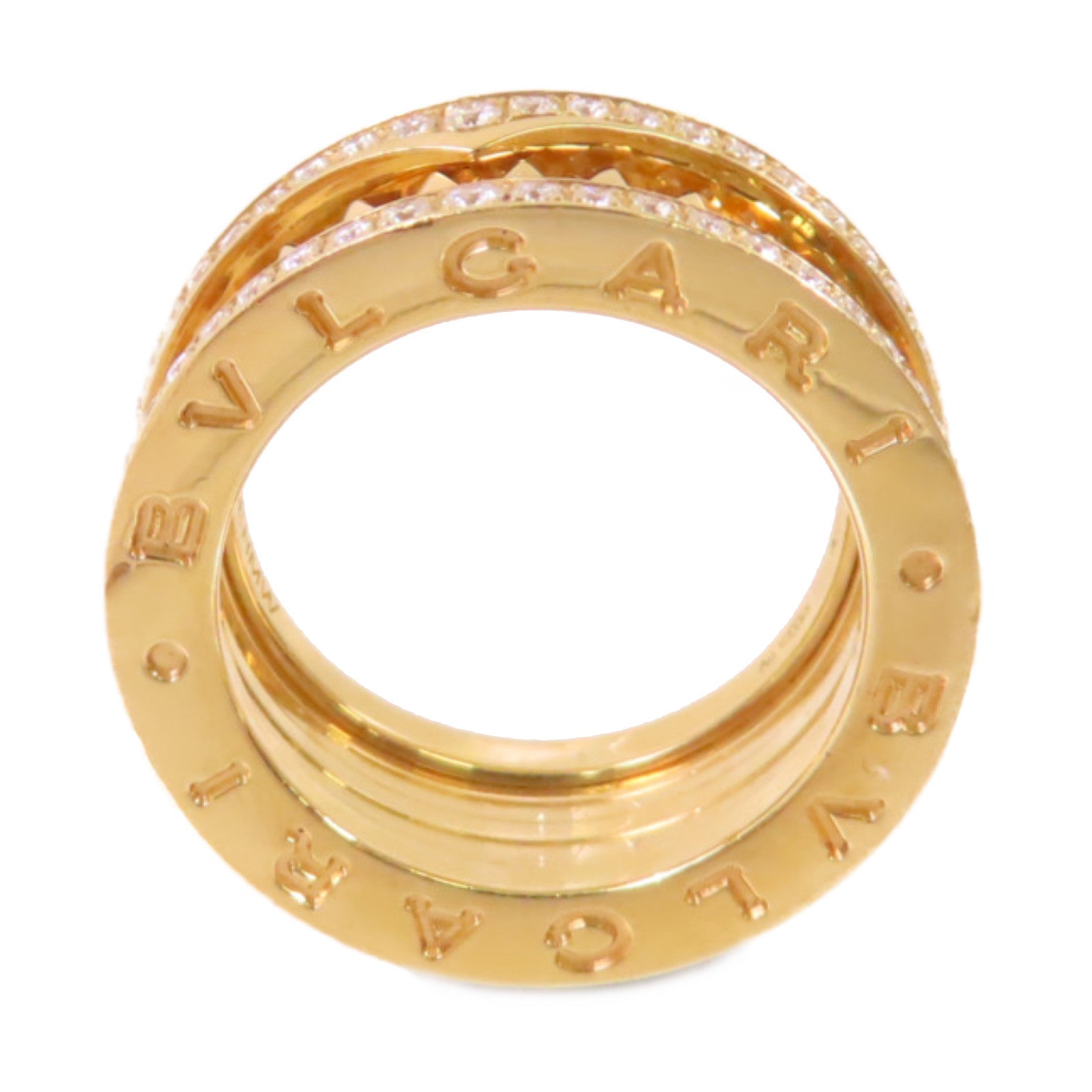 BVLGARI【激減優惠】 18K黃金/z鑽石B.Zero1 Rock Diamond Ring戒指US#4.5/#49